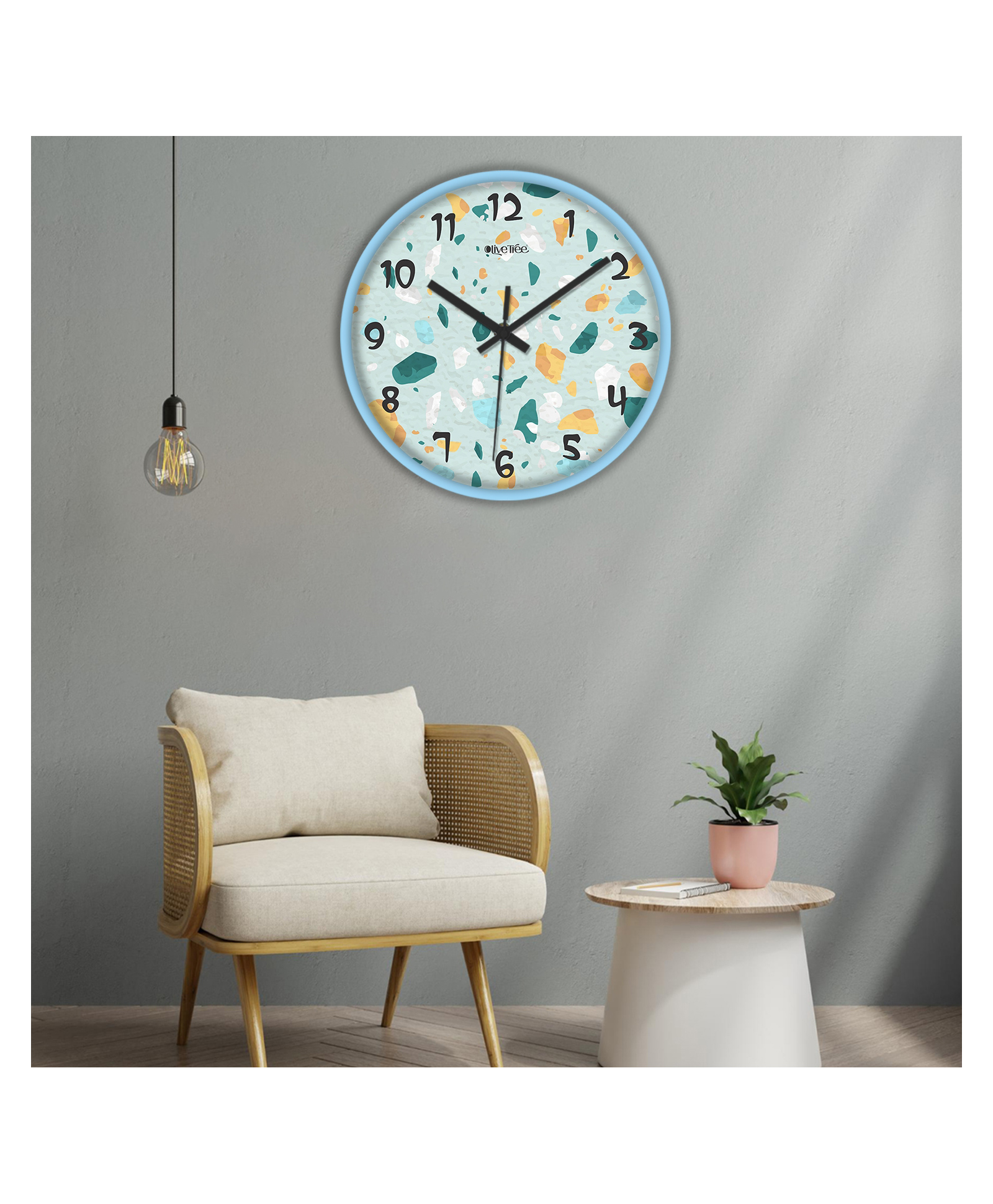 Olive Tree Wall Clock 12" Analog Decorative Latest Wall Clock Tic-Toc Movement Classic Clock Battery Operated Round Easy to Read for Room/Home/Kitchen/Bedroom/Office/School-image-37