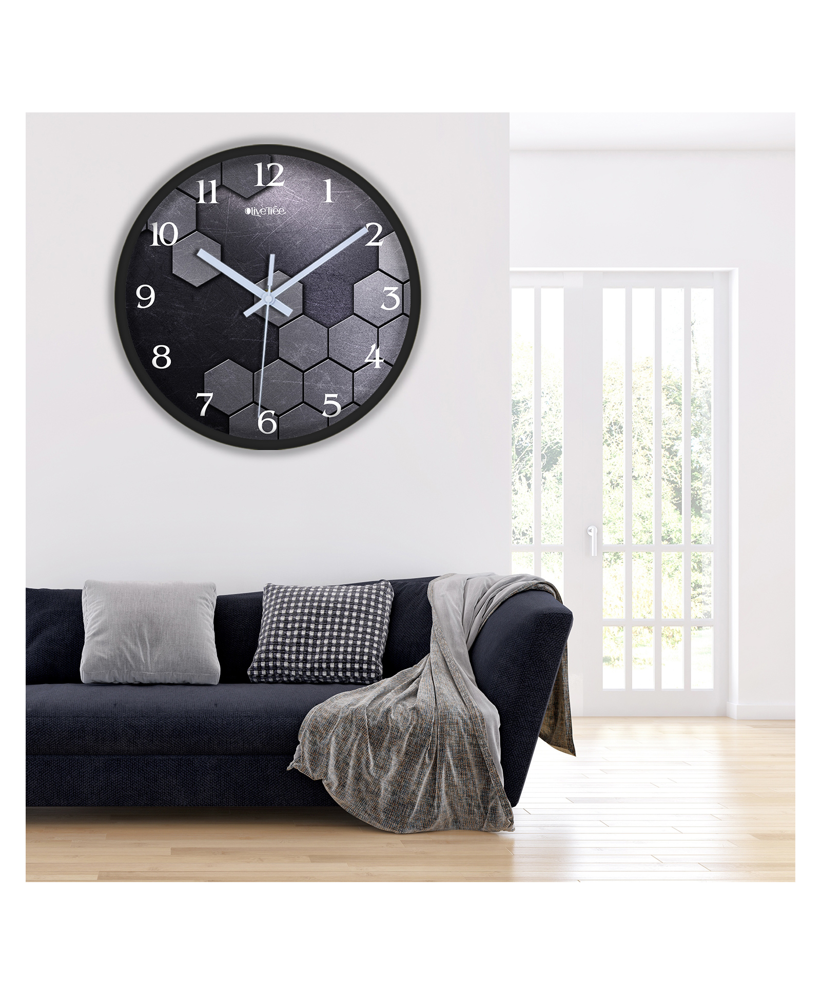 Olive Tree Wall Clock 12" Analog Decorative Latest Wall Clock Tic-Toc Movement Classic Clock Battery Operated Round Easy to Read for Room/Home/Kitchen/Bedroom/Office/School-image-34