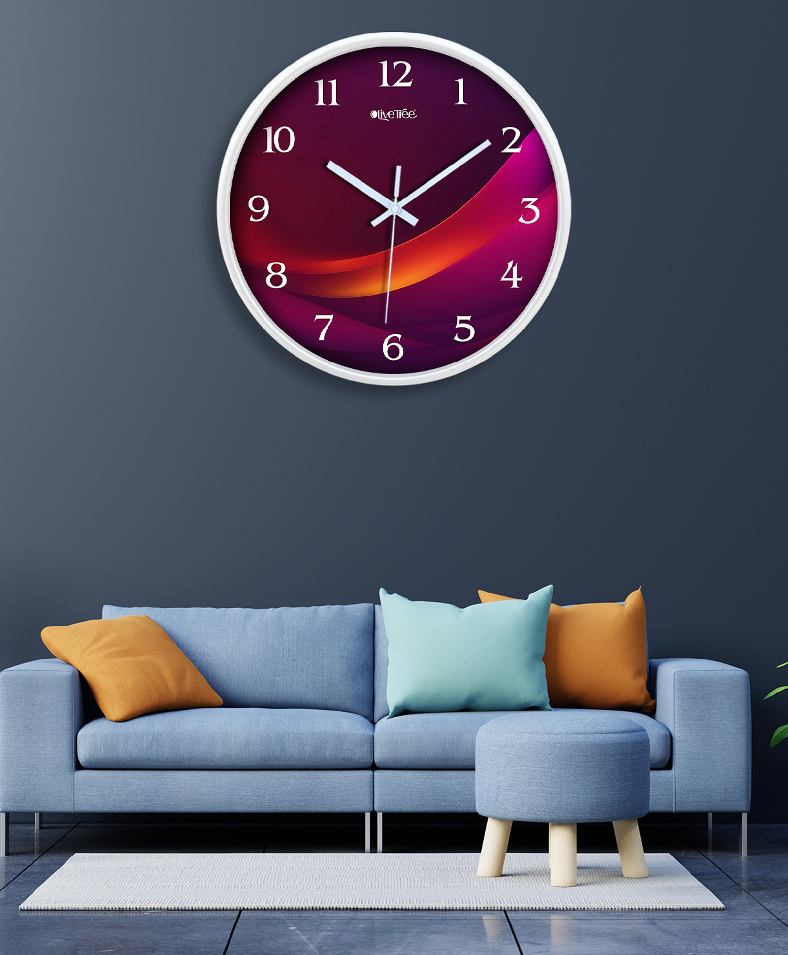 Olive Tree Wall Clock 12" Analog Decorative Latest Wall Clock Tic-Toc Movement Classic Clock Battery Operated Round Easy to Read for Room/Home/Kitchen/Bedroom/Office/School-image-46