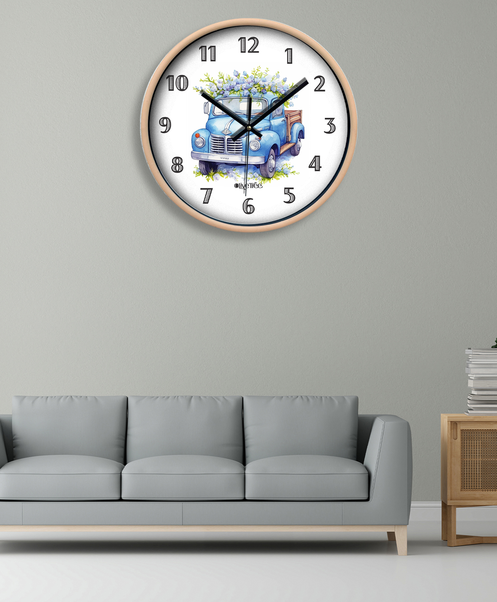 Olive Tree Wall Clock 12" Analog Decorative Latest Wall Clock Tic-Toc Movement Classic Clock Battery Operated Round Easy to Read for Room/Home/Kitchen/Bedroom/Office/School-picture-22