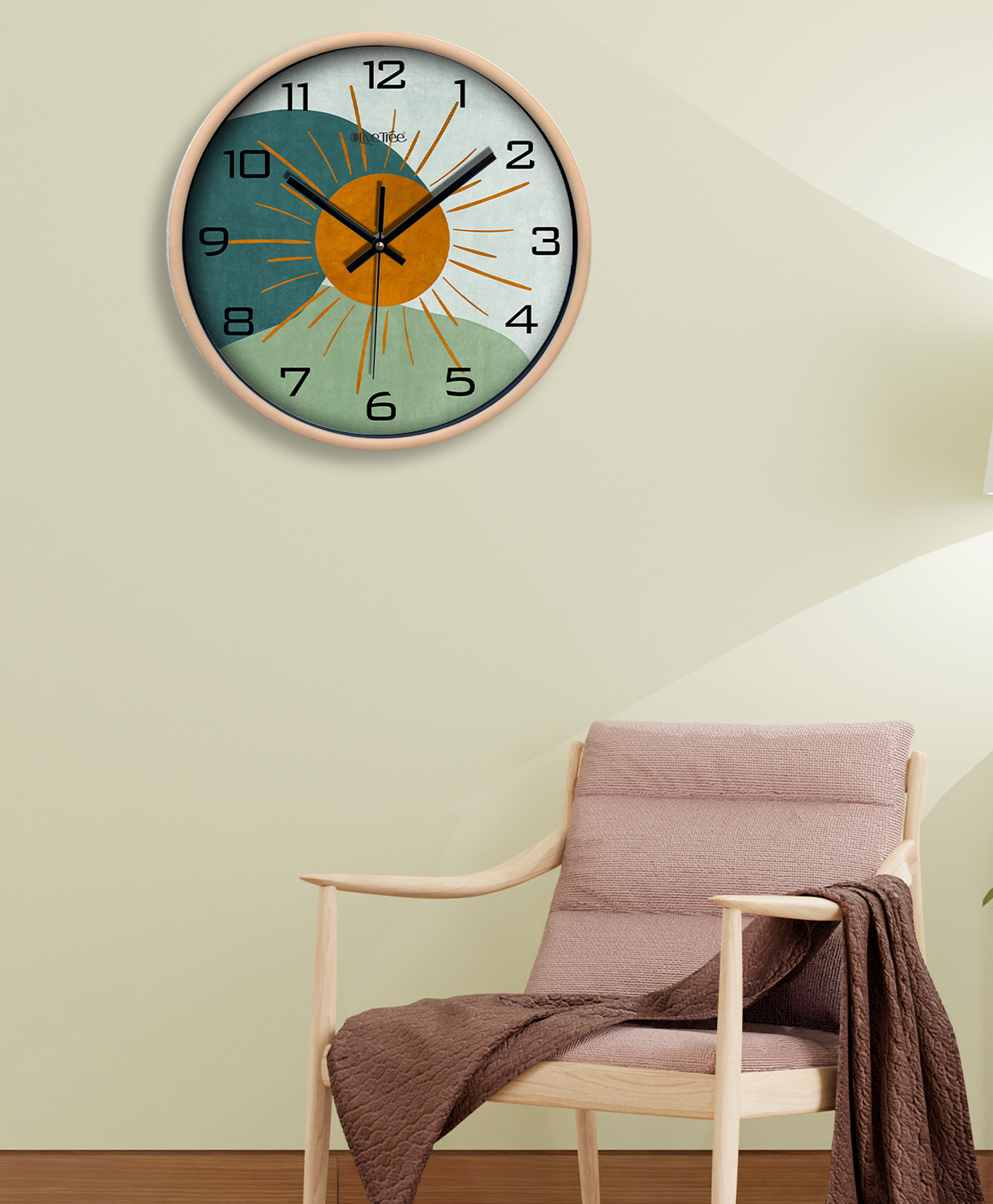 Olive Tree Wall Clock 12" Analog Decorative Latest Wall Clock Tic-Toc Movement Classic Clock Battery Operated Round Easy to Read for Room/Home/Kitchen/Bedroom/Office/School-image-42