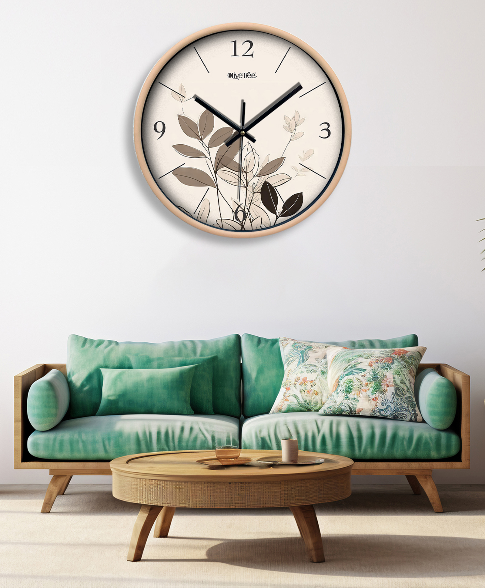 Olive Tree Wall Clock 12" Analog Decorative Latest Wall Clock Tic-Toc Movement Classic Clock Battery Operated Round Easy to Read for Room/Home/Kitchen/Bedroom/Office/School-image-48
