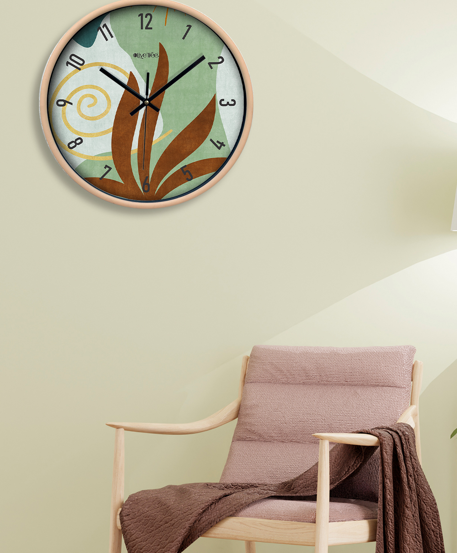 Olive Tree Wall Clock 12" Analog Decorative Latest Wall Clock Tic-Toc Movement Classic Clock Battery Operated Round Easy to Read for Room/Home/Kitchen/Bedroom/Office/School-image-38