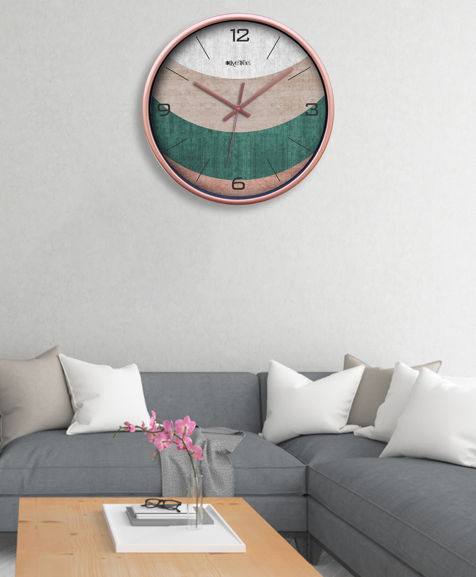 Olive Tree Wall Clock 12" Analog Decorative Latest Wall Clock Tic-Toc Movement Classic Clock Battery Operated Round Easy to Read for Room/Home/Kitchen/Bedroom/Office/School-picture-35