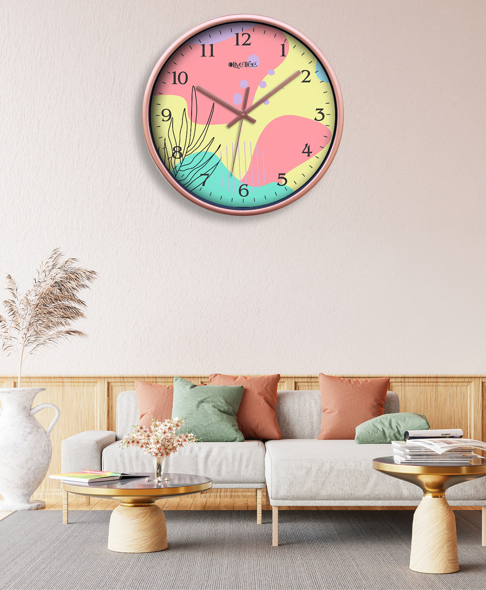 Olive Tree Wall Clock 12" Analog Decorative Latest Wall Clock Tic-Toc Movement Classic Clock Battery Operated Round Easy to Read for Room/Home/Kitchen/Bedroom/Office/School-image-41