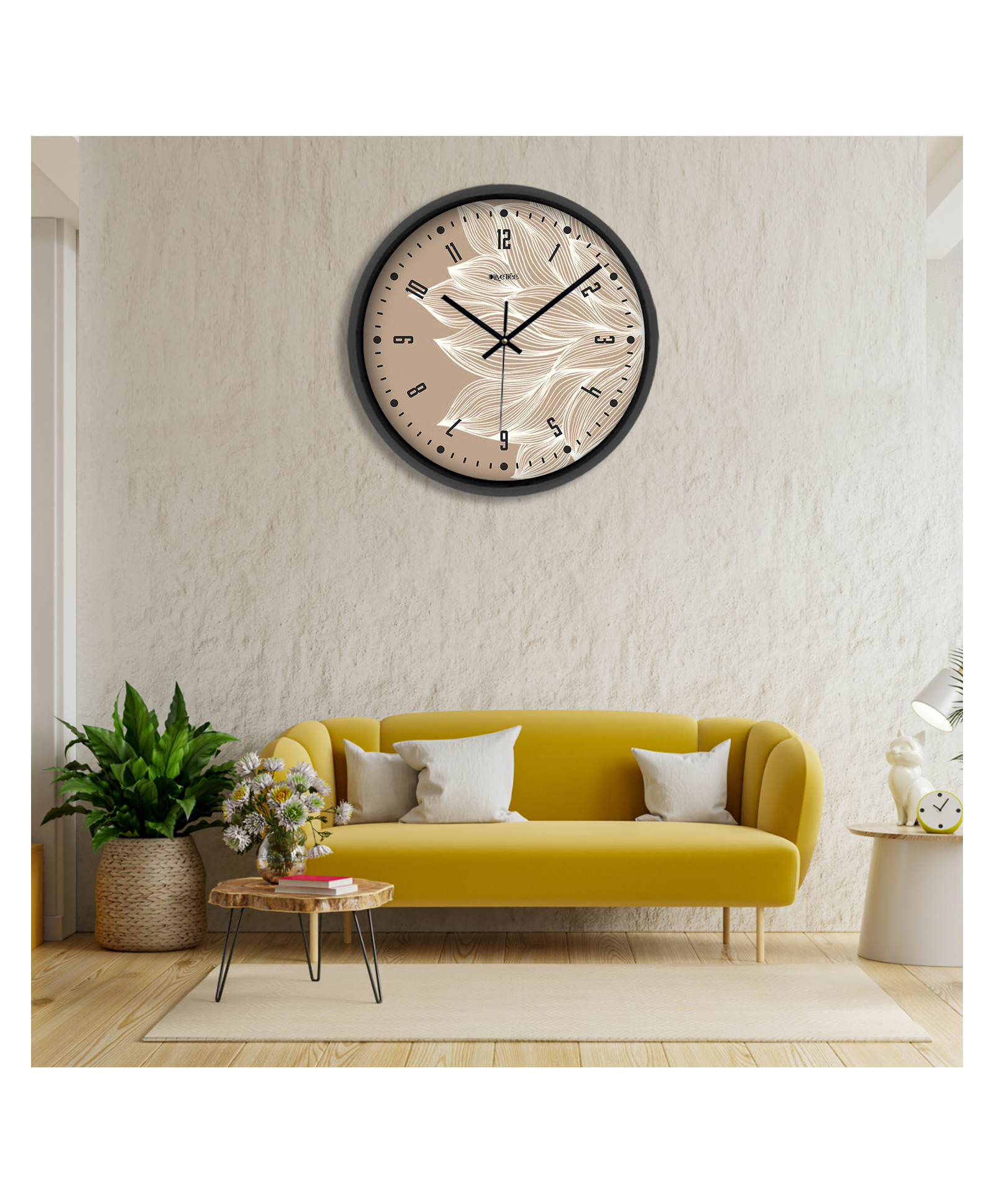 Olive Tree Wall Clock 12" Analog Decorative Latest Wall Clock Tic-Toc Movement Classic Clock Battery Operated Round Easy to Read for Room/Home/Kitchen/Bedroom/Office/School-image-36