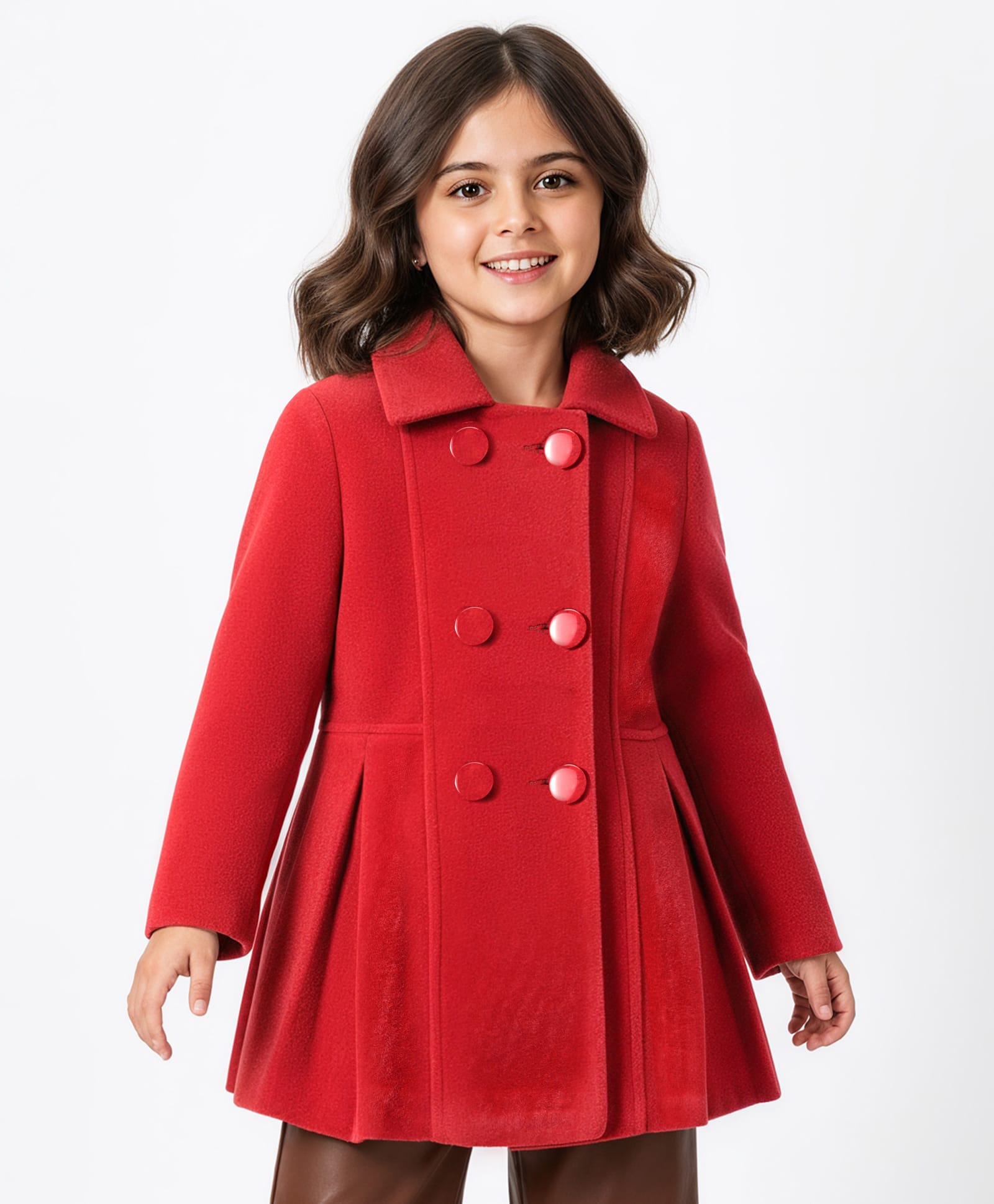 Pine Kids Woven Full Sleeves Solid Color Overcoat - Red-picture-27