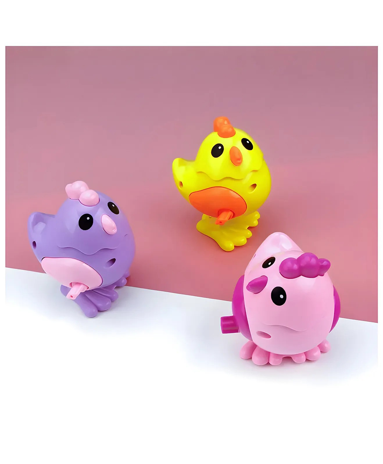 AKN TOYS Wind-Up Toys Cute Chick Jumping Key Mechanism Toy With 360 Degree Rotating Head Toys For Kids - PACK OF 3 -( COLOR MAY VARY )-picture-28