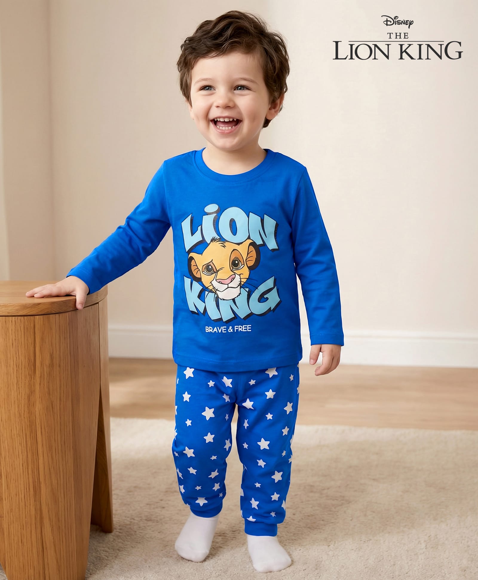 Babyhug Disney Single Jersey Knit Full Sleeves Night Suit With Lion King Graphics - Blue-picture-17