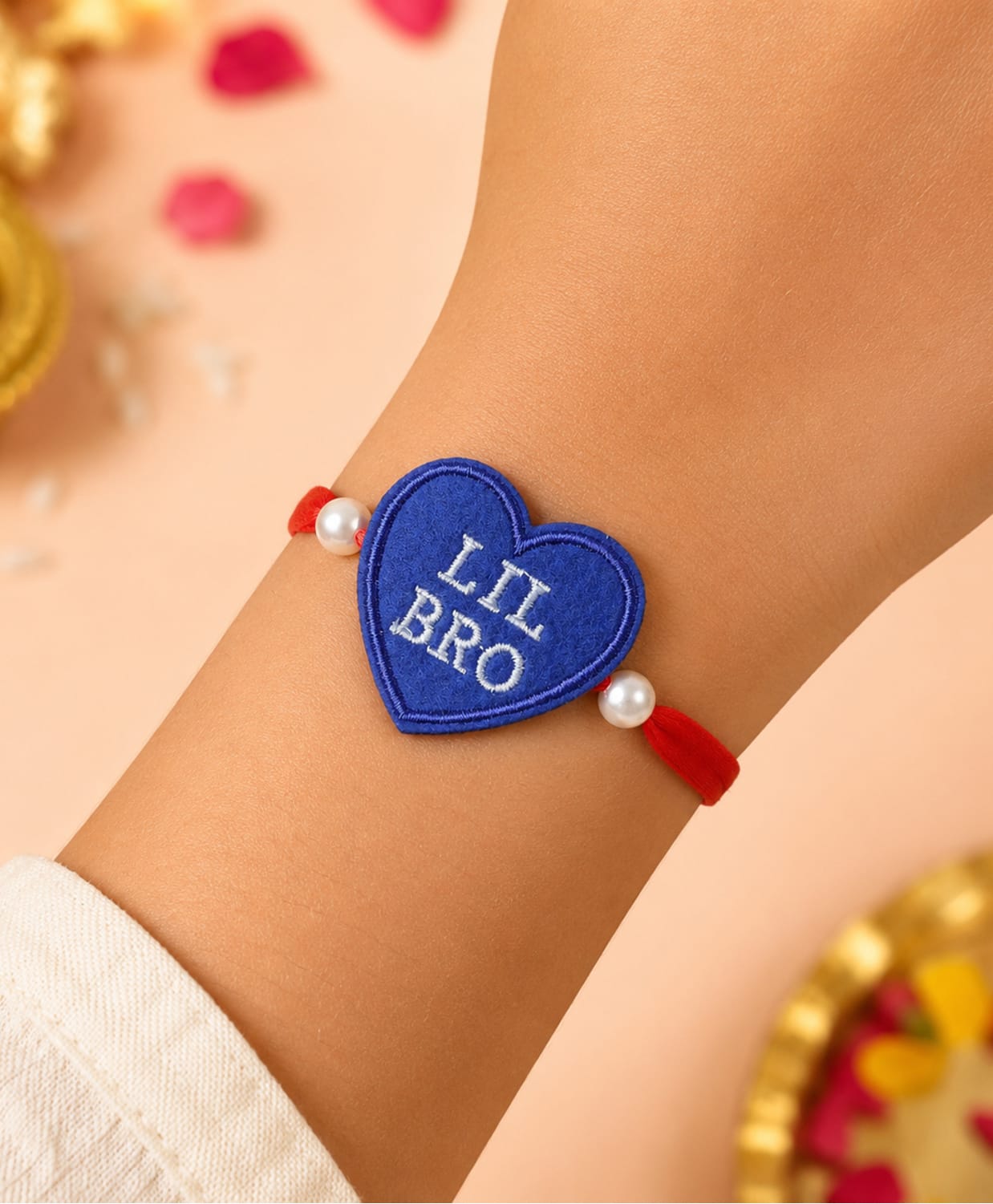 The Magic Wand Trendy Lil Bro Rakhi With Pearl For Kids - Royal Blue-picture-14