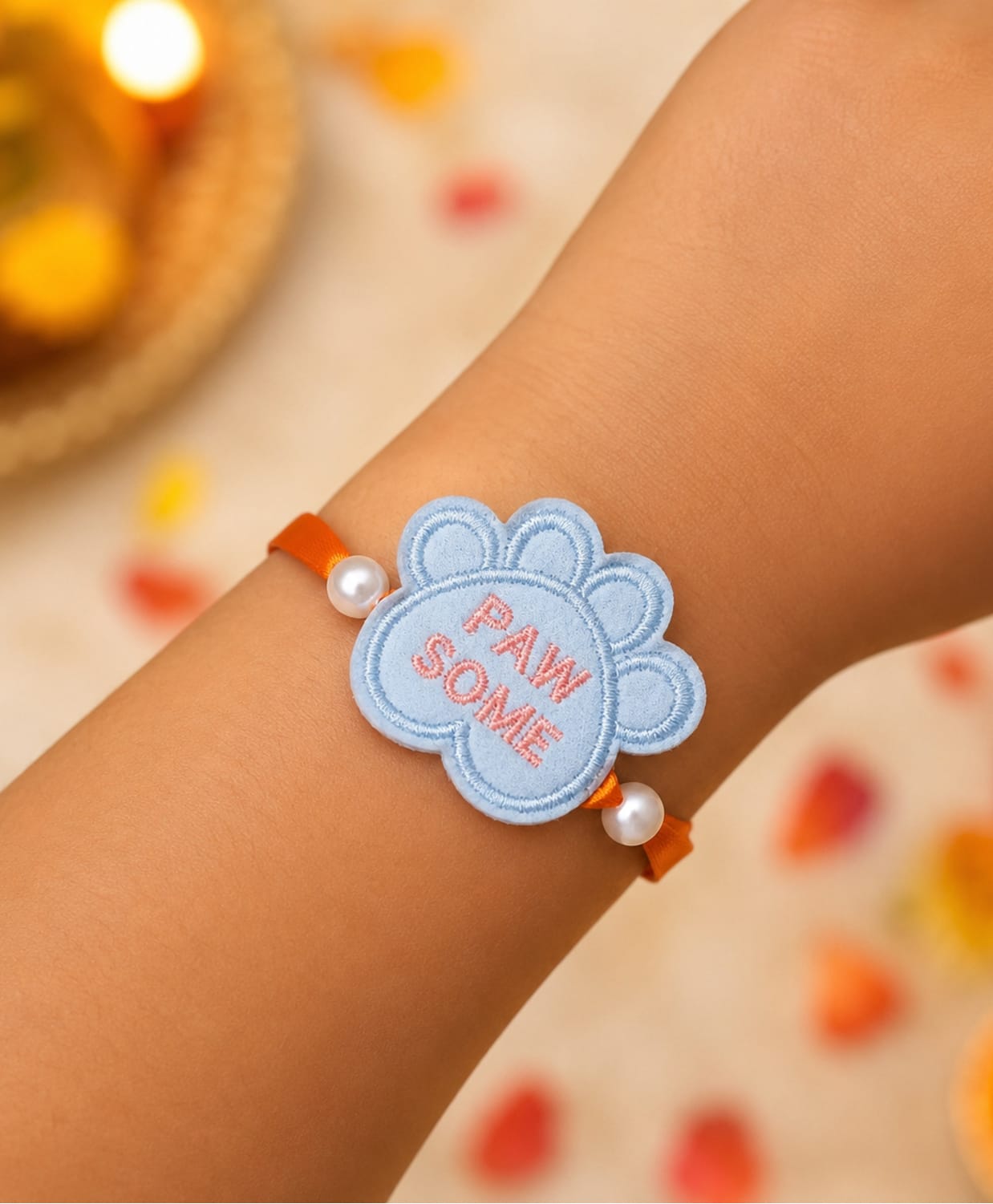 The Magic Wand Trendy Little Raw Some Rakhi With Pearl For Kids - Sky Blue-picture-12