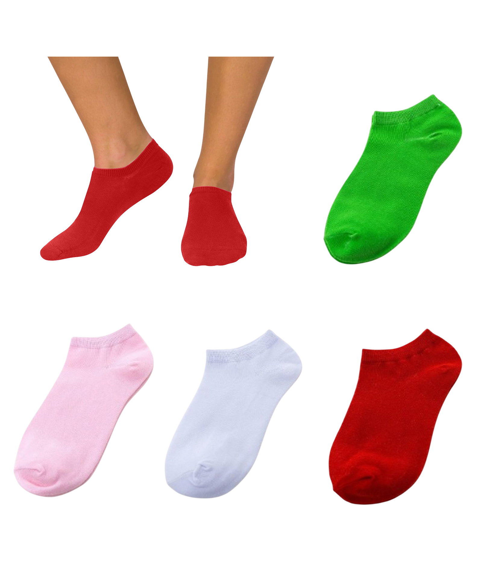 MOMISY Cotton Blend Pack Of 4 Solid Socks - Multi Colour-image-48