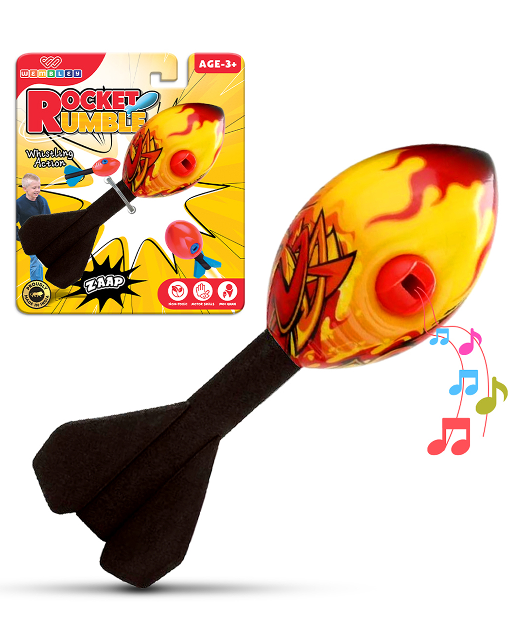 Wembley Missile Foam Rocket Toys | Whistling Sound Aerodynamic Rocket Ball | Flying Toy for Kids - Multicolor-image-36