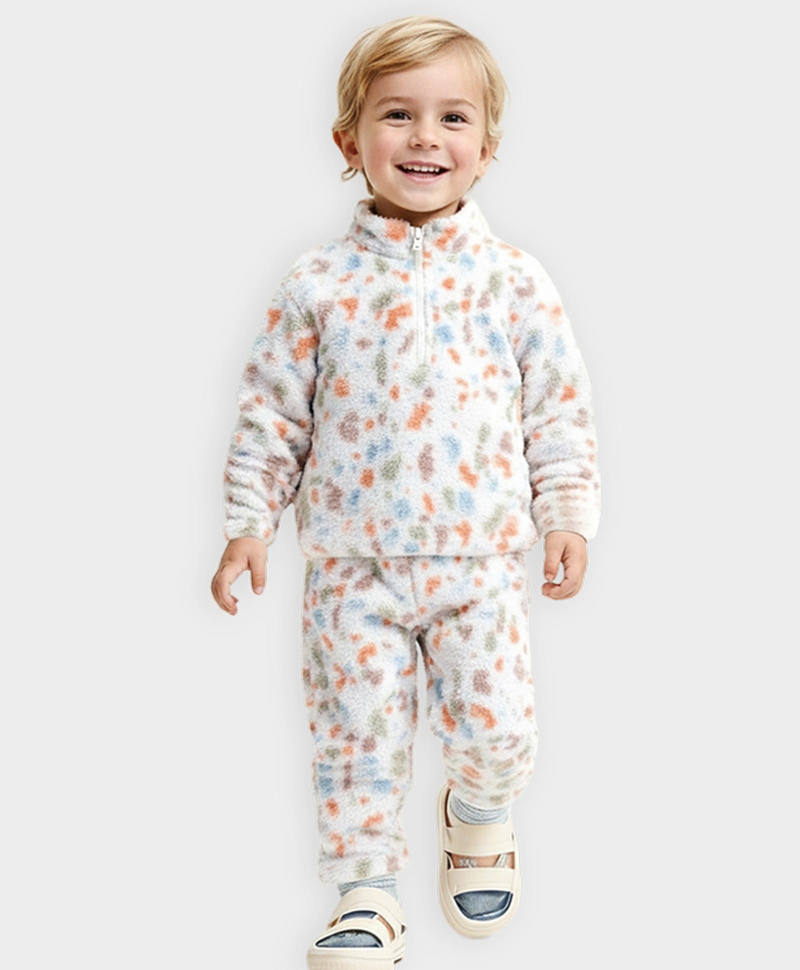 Mi Arcus Knit Full Sleeves Abstract Printed Coordinating Sweatshirt & Pant Set - Multi Colour-picture-27