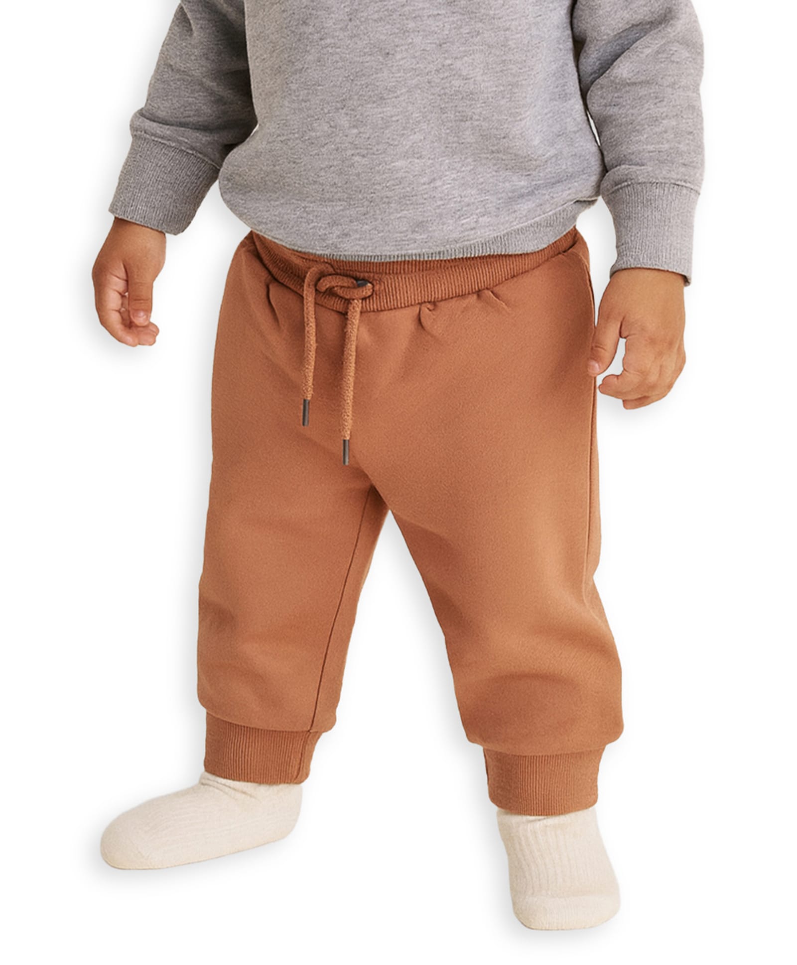 Mi Arcus Knit Solid Joggers - Rust Orange-picture-27
