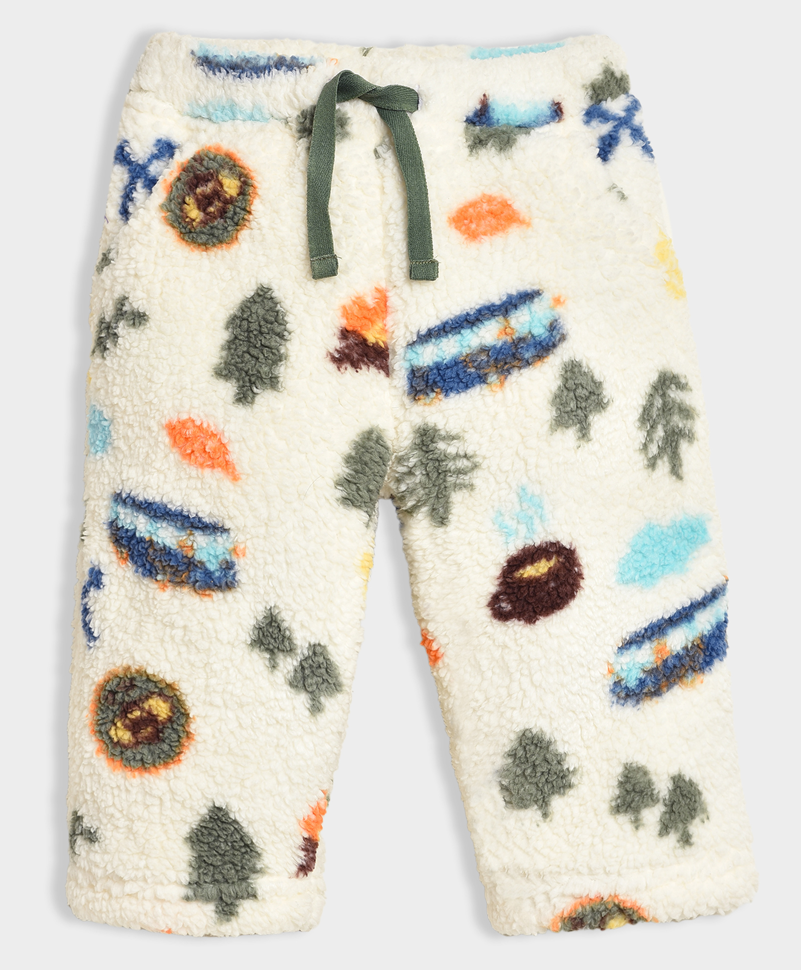 Mi Arcus Knit Camping Theme Printed Fur Detailed Pant - Multi Colour-image-31