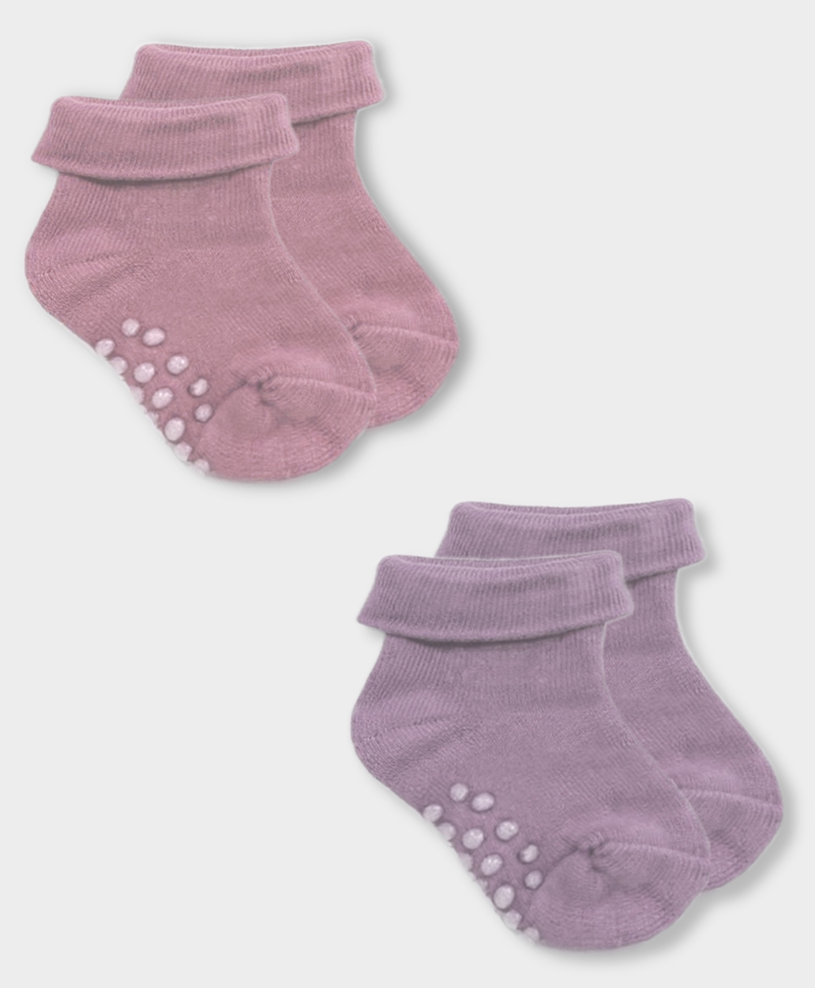 Mi Arcus Pack Of 2 Solid Anti Skid Socks - Pink & Mauve-picture-17
