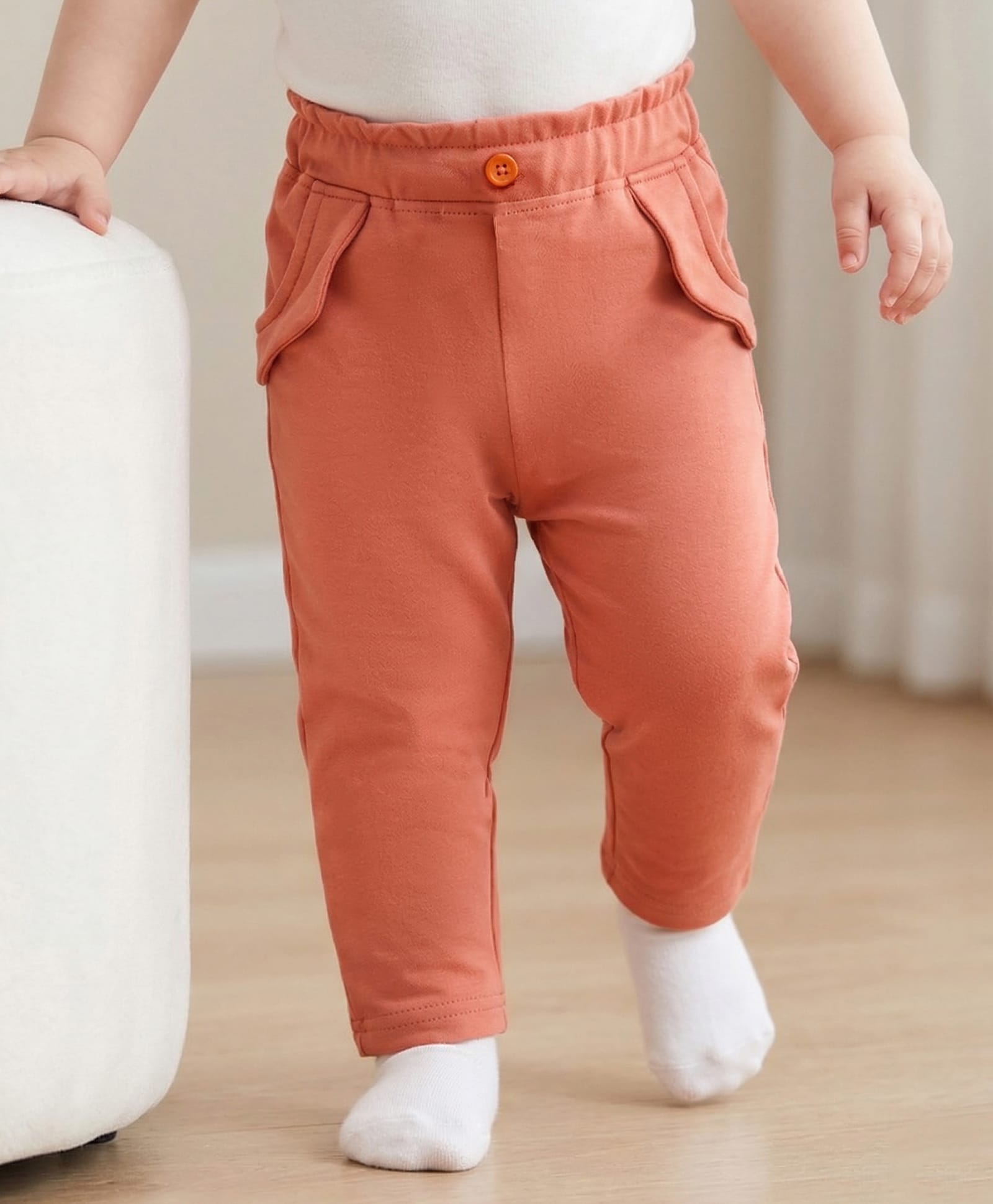 Babyoye 100% Cotton Knit Full Length Solid Dyed Legging With Eco Jiva - Coral-picture-13