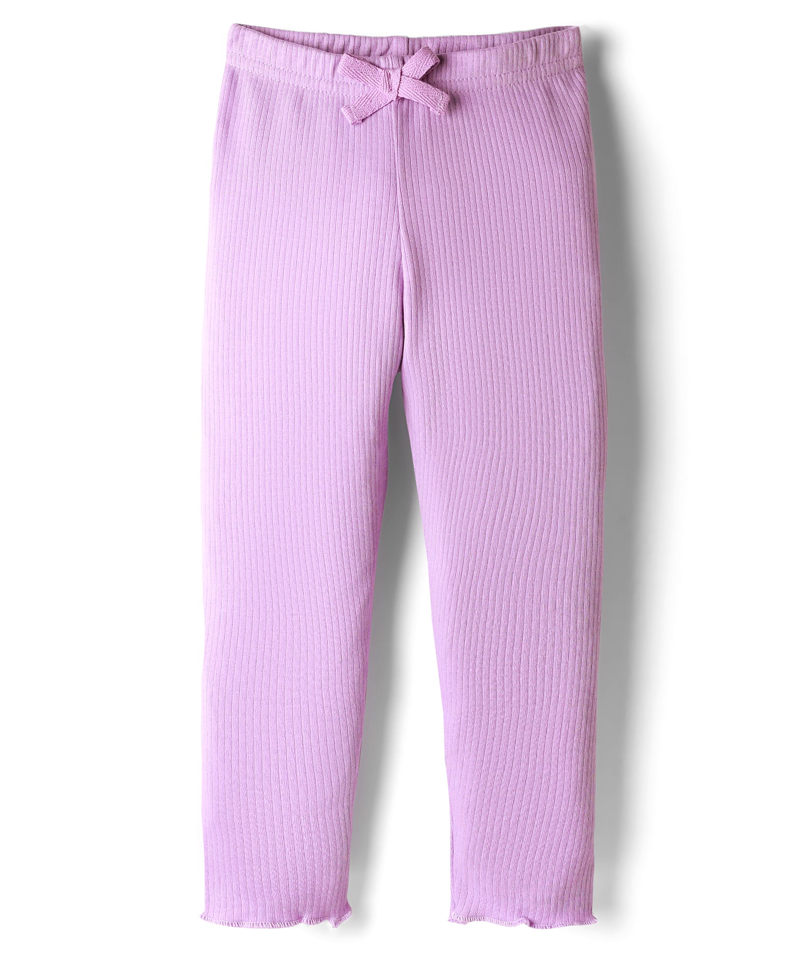 Babyhug Knit Full Length Solid Color Leggings With Stretch - Lavender-image-32