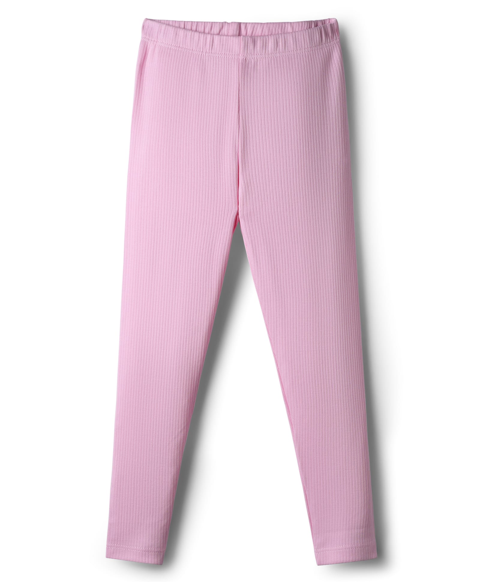 Babyhug Cotton Lycra Knit Full Length Solid Color Leggings With Stretch - Pink-picture-21