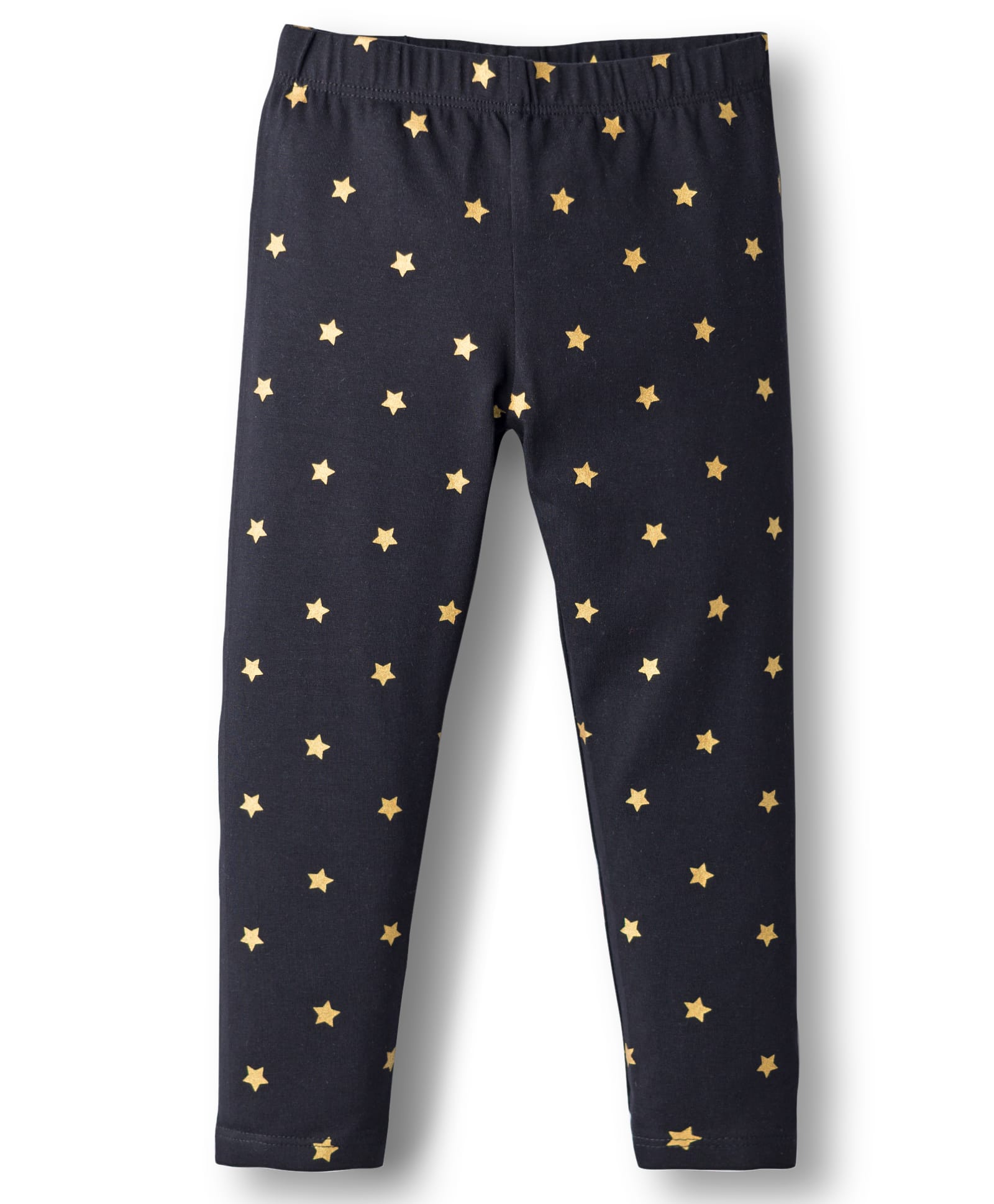 Babyhug Cotton Lycra Knit Full Length Leggings With Stretch & Star Print - Black-picture-28