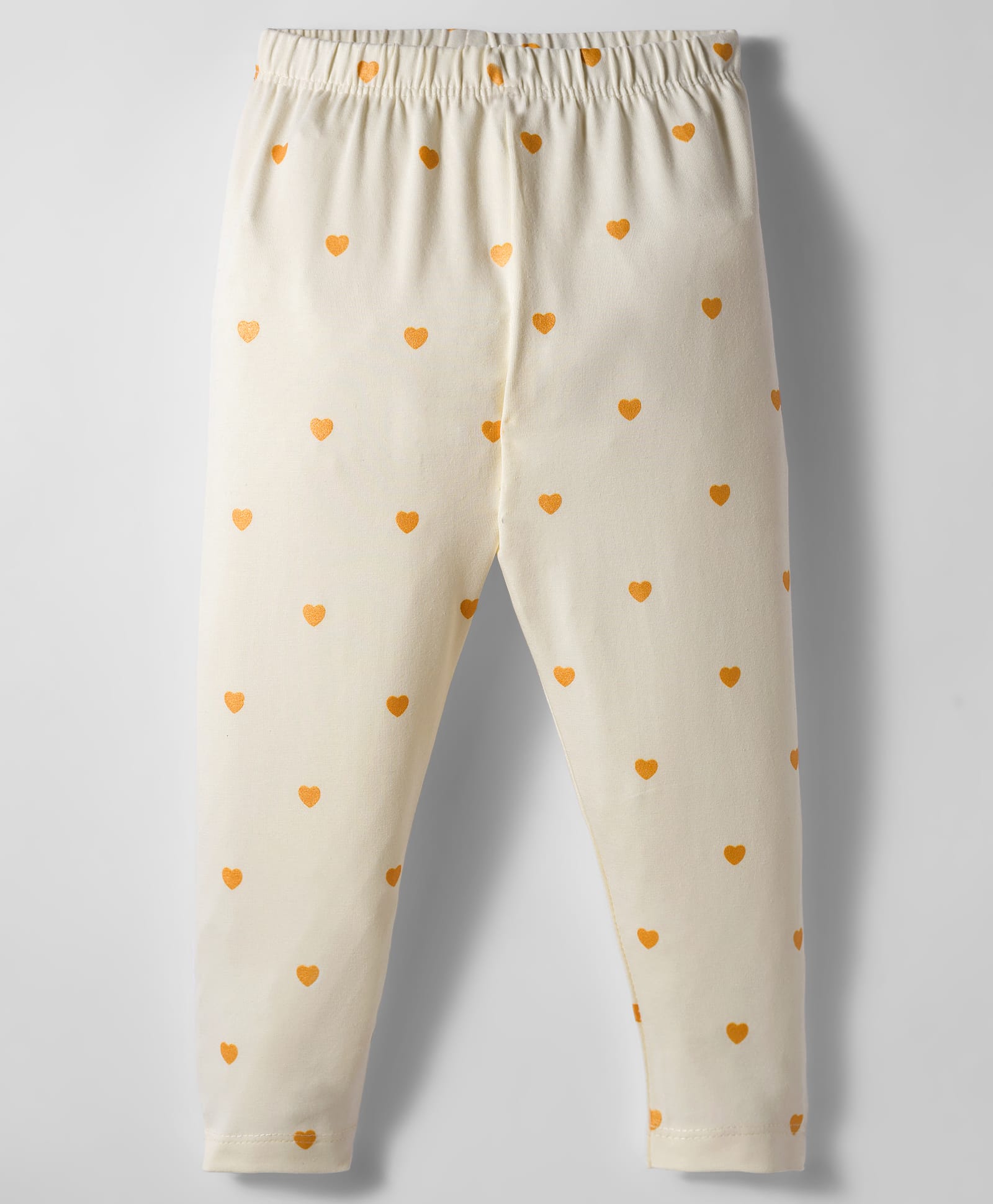 Babyhug Cotton Lycra Full Length Legging With Stretch & Heart Print - White-picture-25