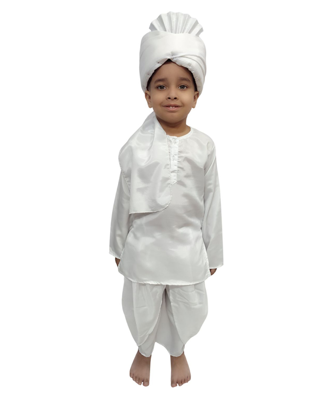 BookMyCostume Independence Day Theme Lala Lajpat Rai Costume Set - White-image-10