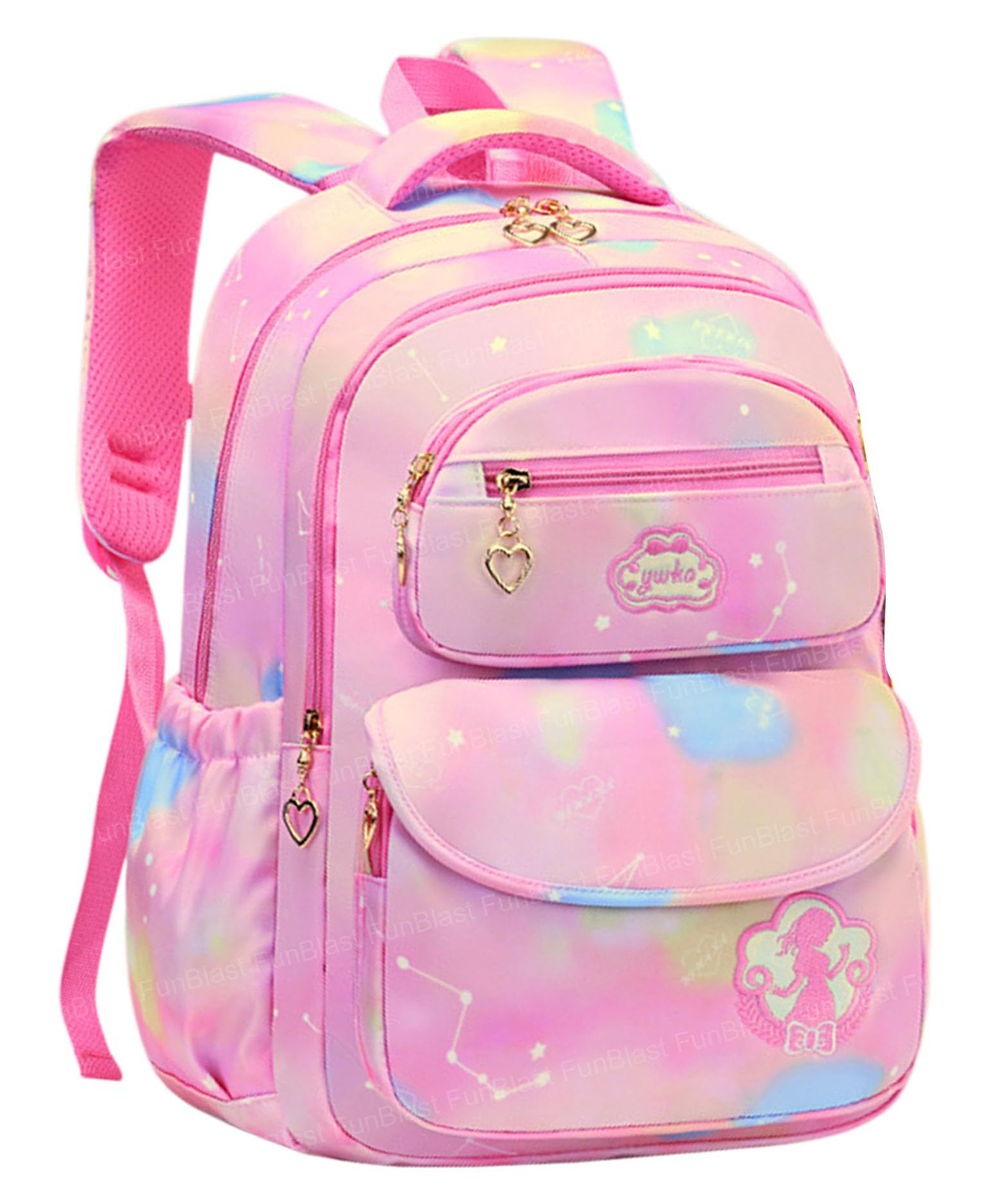 FunBlast Stylish School Backpack for Girls with Multiple Pockets 16 Inches (Pink)-image-49