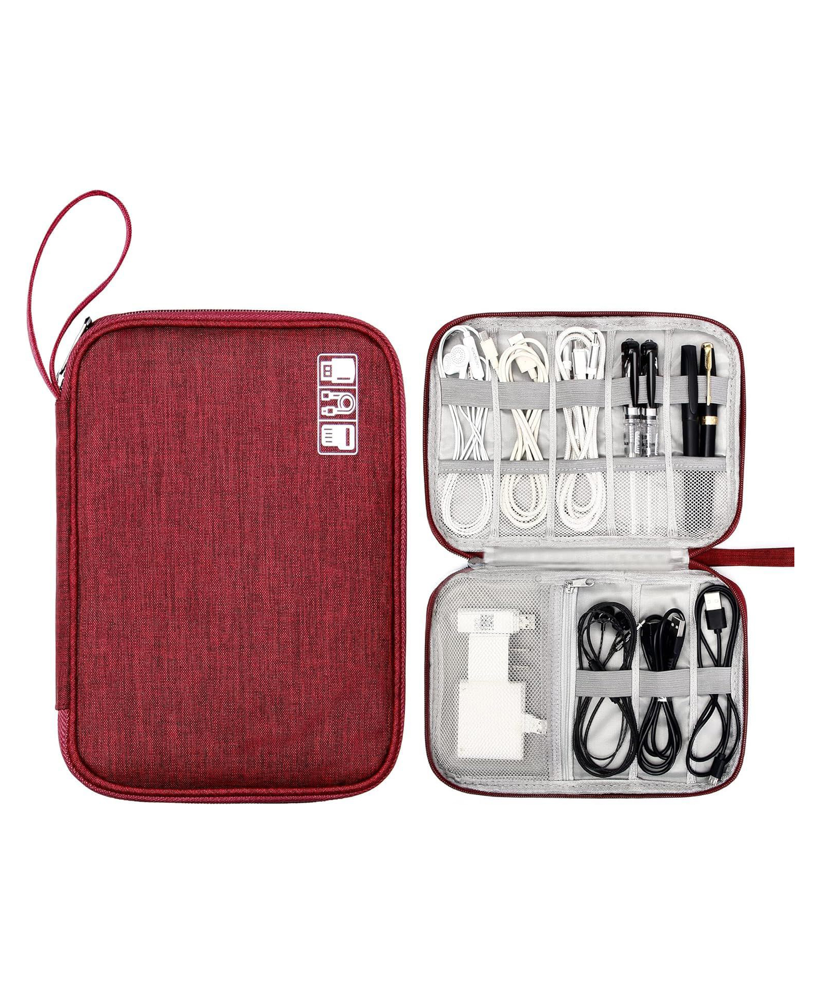 FunBlast Large Capacity Accessories Travel Organizer Bag Maroon-picture-20
