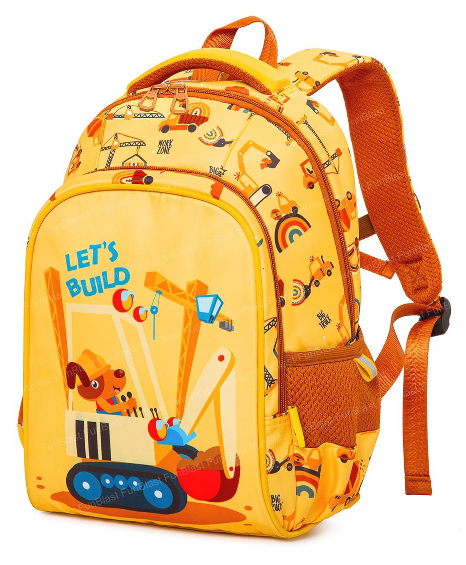 FunBlast Cute Cartoon Theme Multipurpose Picnic Backpack for Kids Height 14 Inch (Yellow)-picture-39