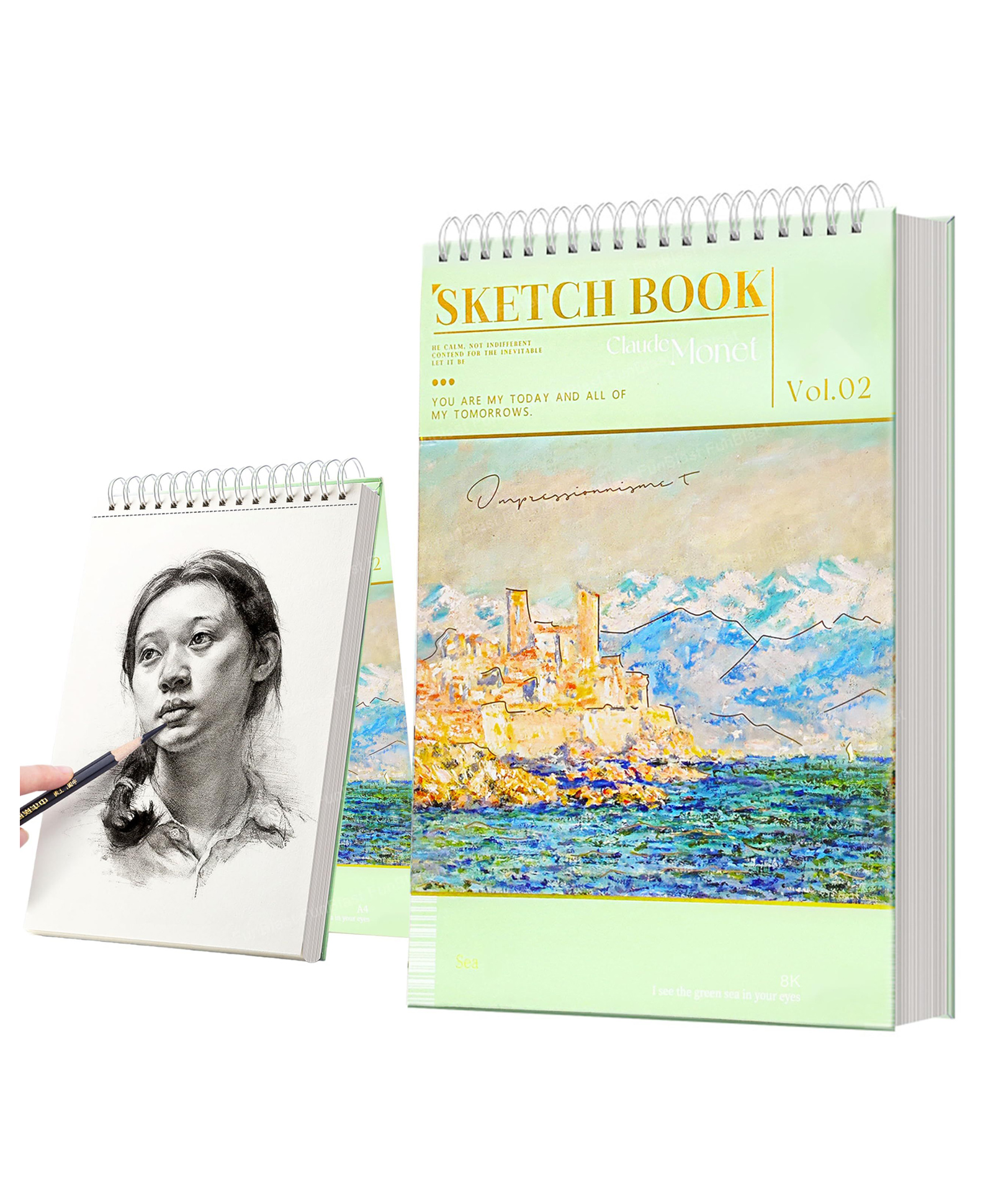 FunBlast A3 Size Thickened Sketching Book for Artists Pack of 1 Sea Green-image-32
