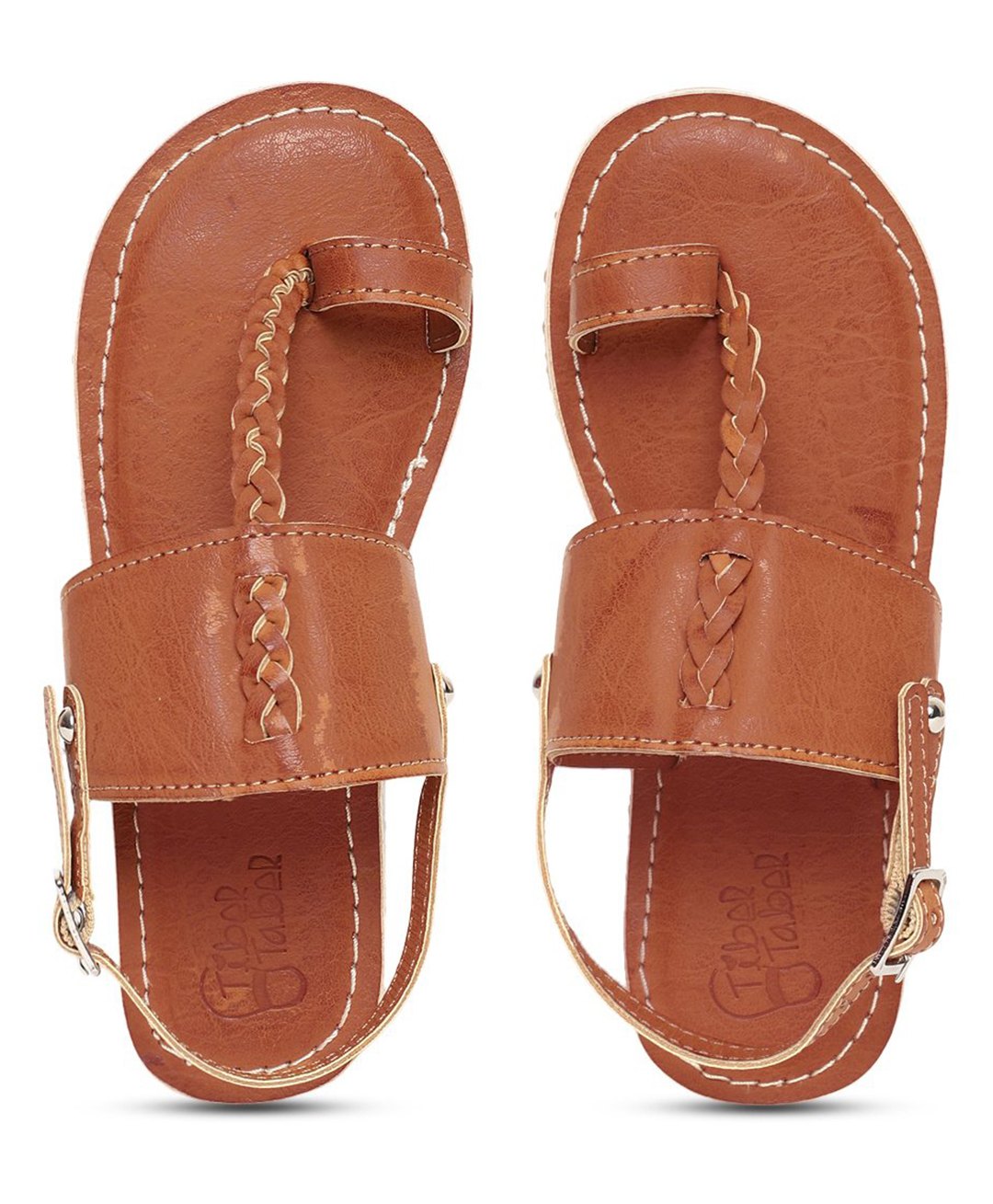 Tiber Taber Braid Designed Sandals - Brown-picture-14