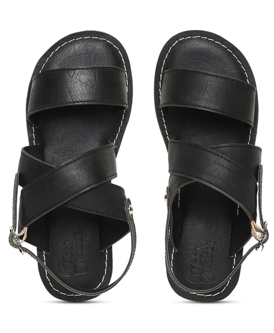 Tiber Taber Solid Buckle Clip Closure Sandals - Black-picture-16