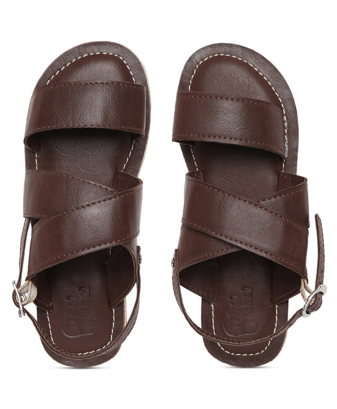 Tiber Taber Solid Buckle Clip Closure Sandals - Brown-picture-15