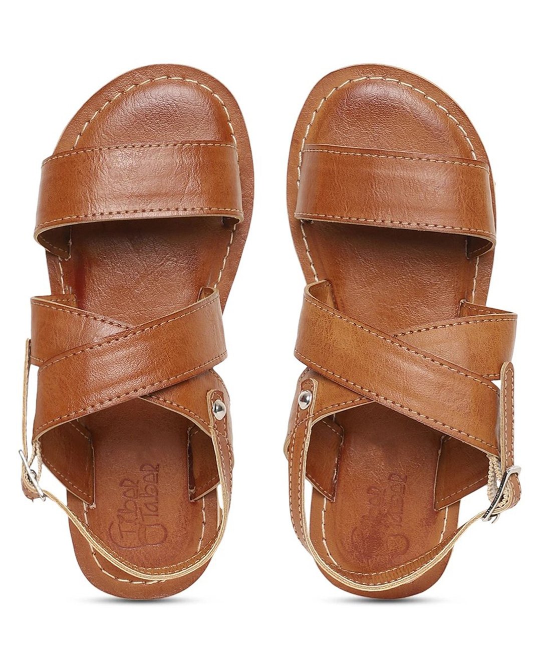 Tiber Taber Solid Buckle Clip Closure Sandals - Light Brown-picture-41