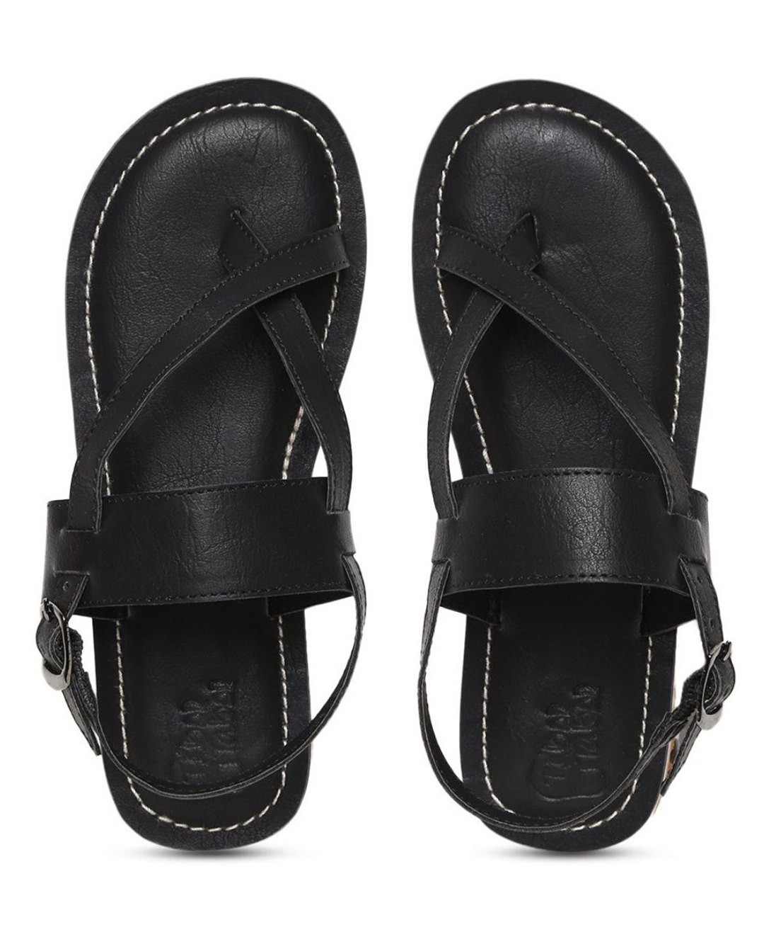 Tiber Taber Solid Buckle Clip Closure Sandals - Black-picture-17