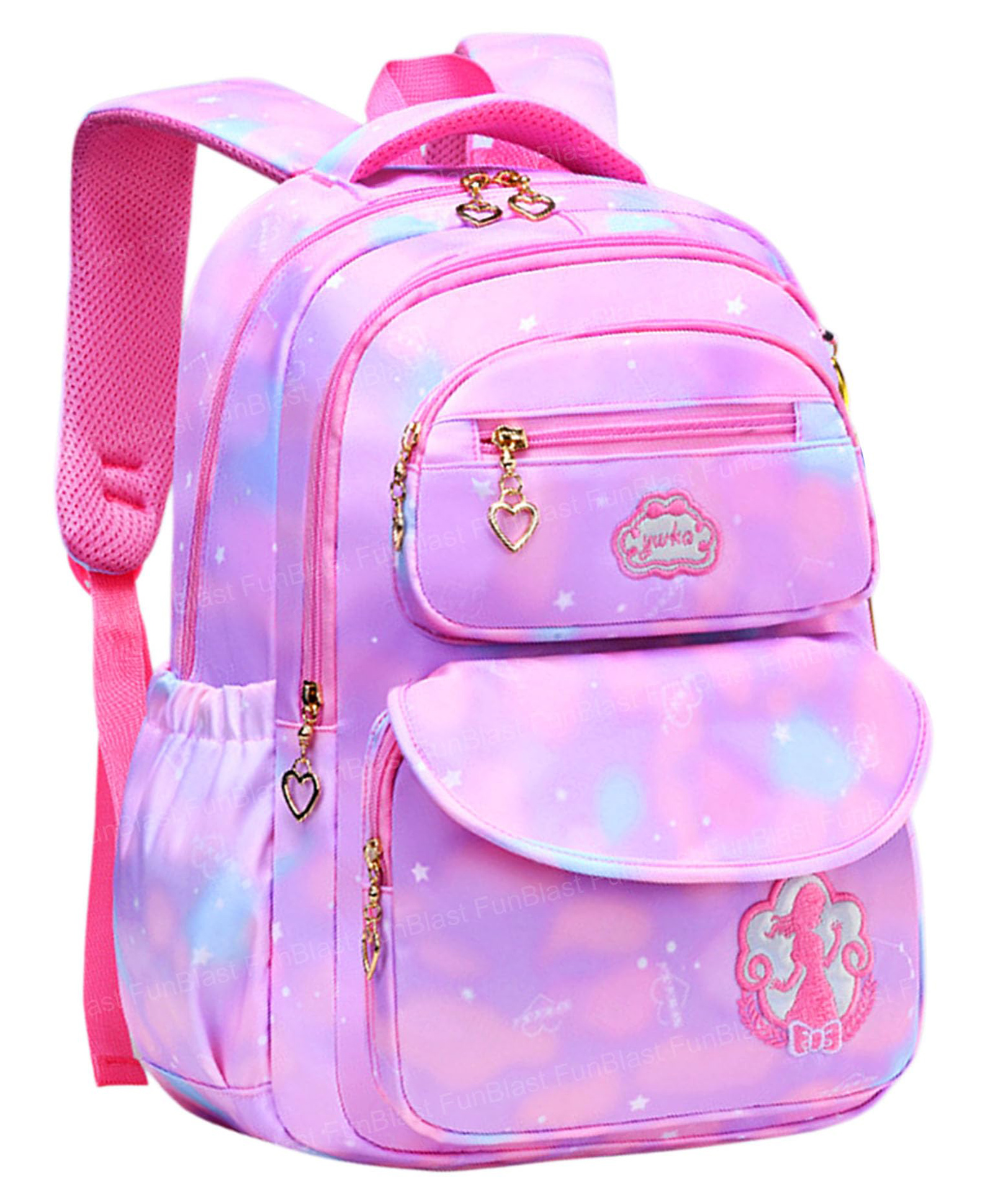 FunBlast Stylish School Backpack with Multiple Pockets Purple Height 16 Inches-picture-11