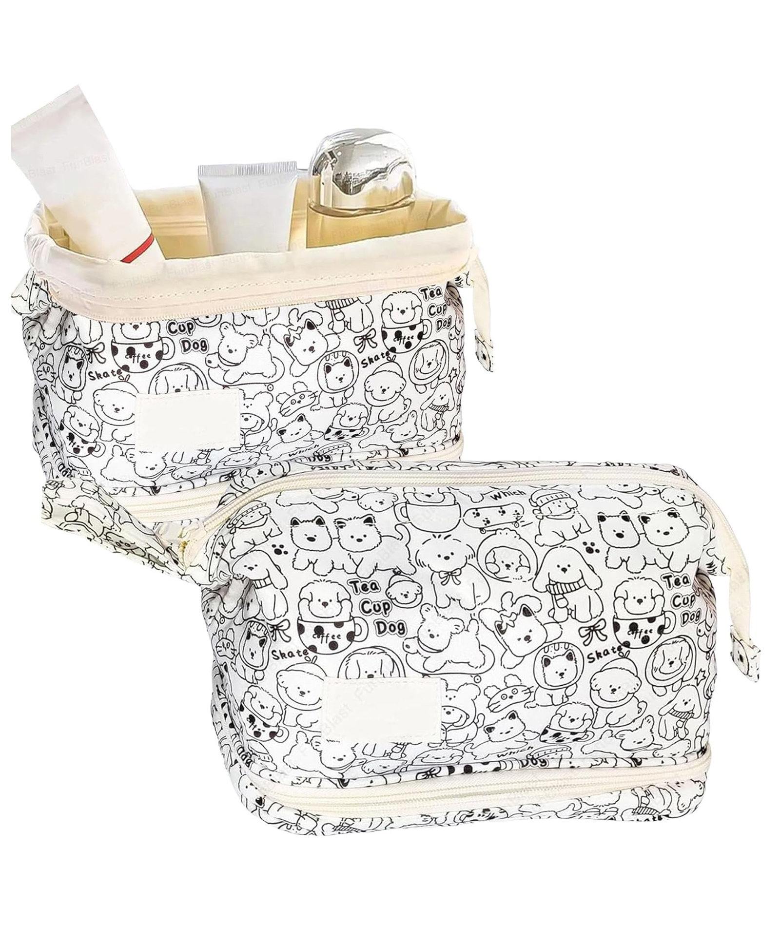 FunBlast Cartoon Print Makeup Bag with Zipper Multicolor-image-36