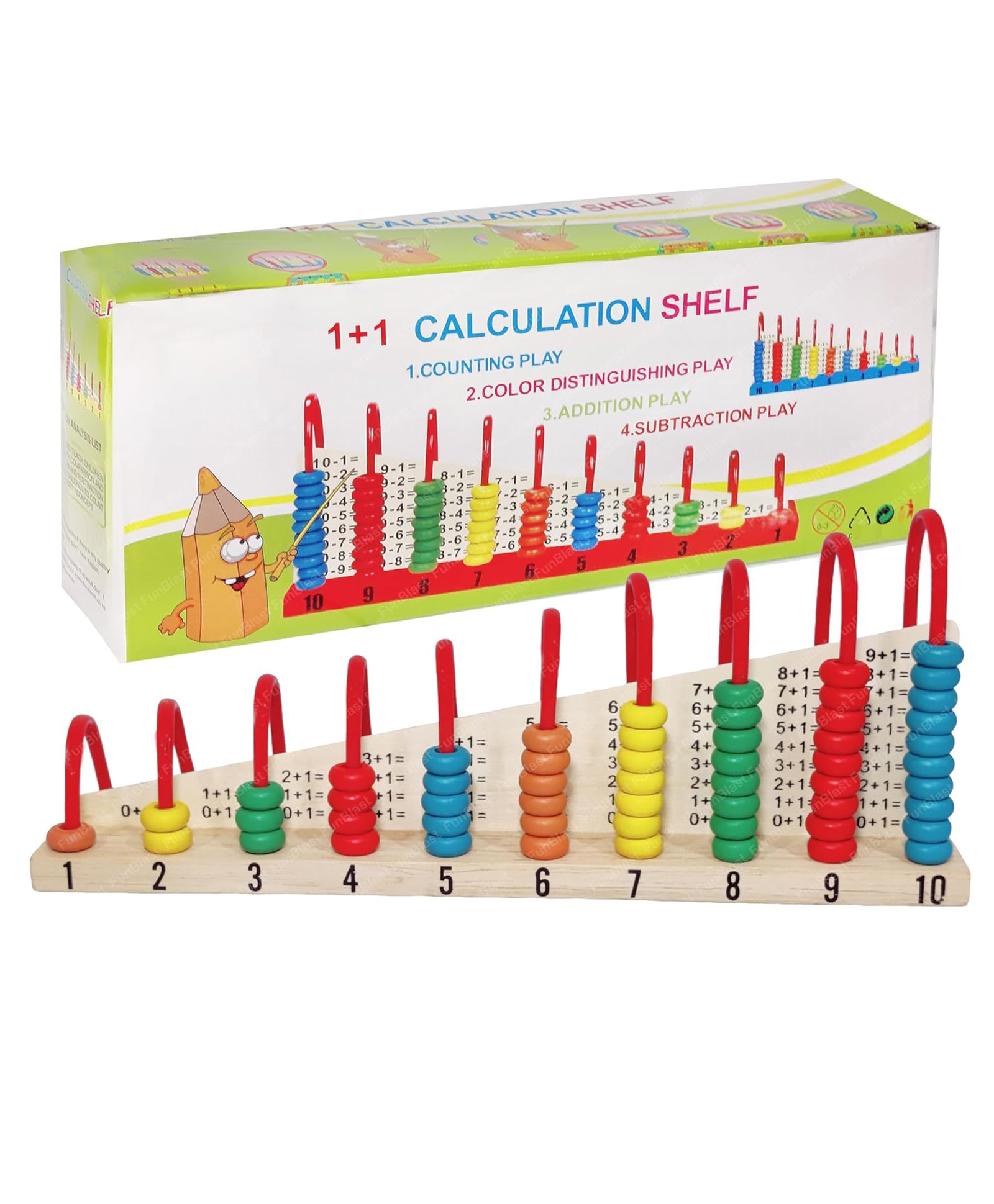FunBlast Wooden Calculation Self Learning Abacus Toy Multicolour-image-35