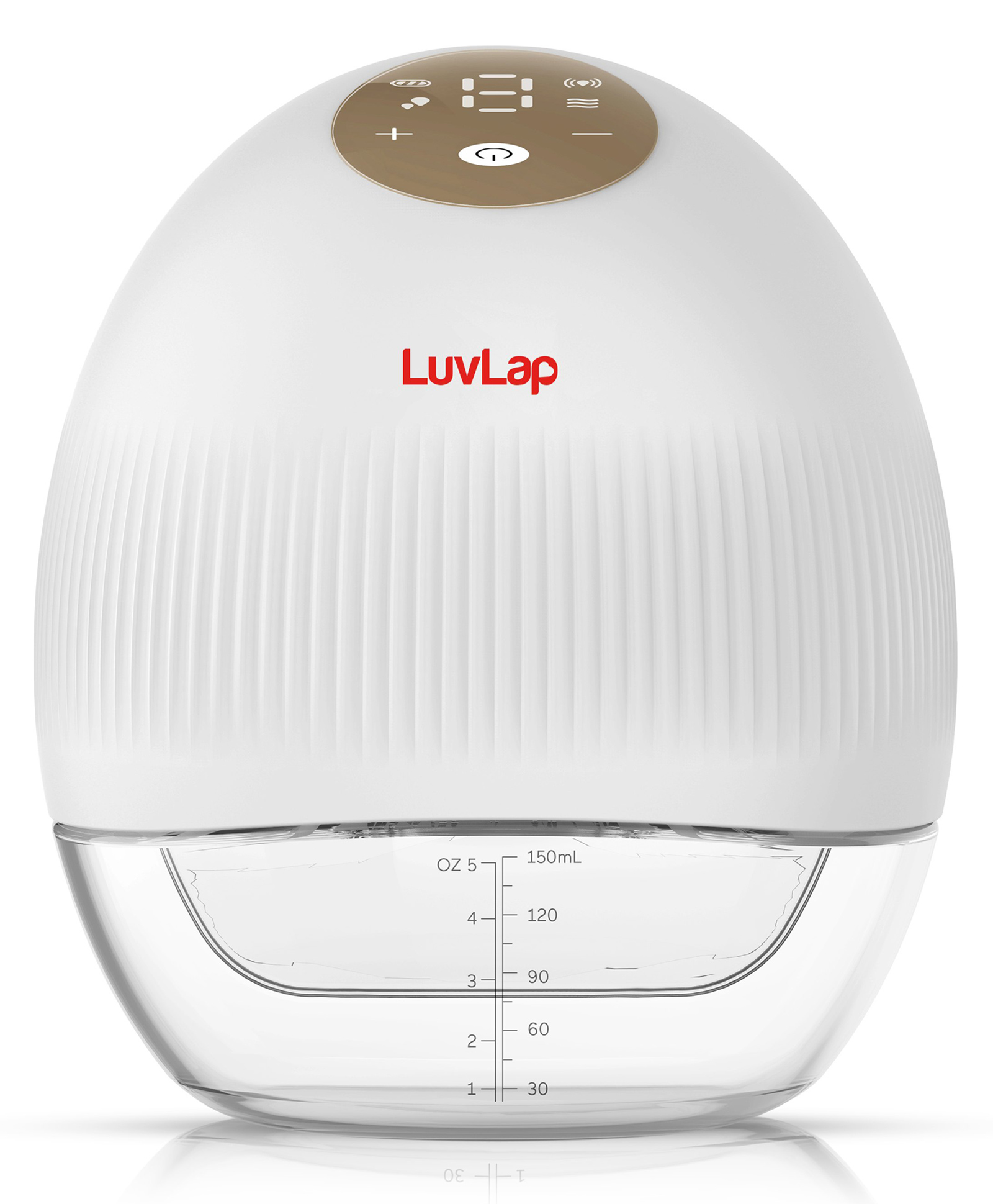 Luv Lap Glory Hands Free Electric Wearable Breast Pump With 4 Modes 9 Suction Levels & USB C Charging Soft Inserts - White