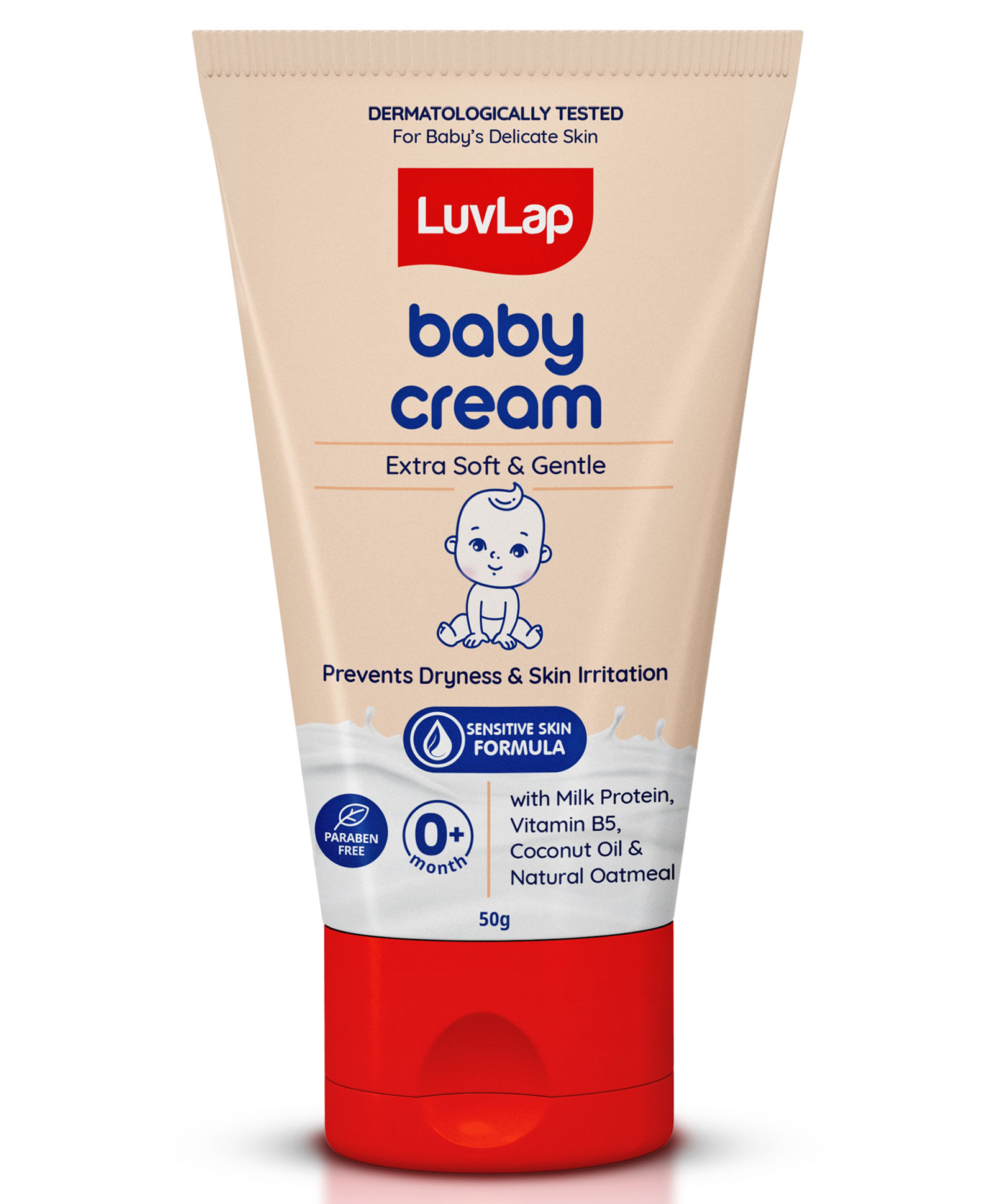 LuvLap Baby Cream 50 g with Shea Butter & Oatmeal | Face & Body Moisturizer for Dry, Sensitive Skin | 24H Hydration - White-image-27