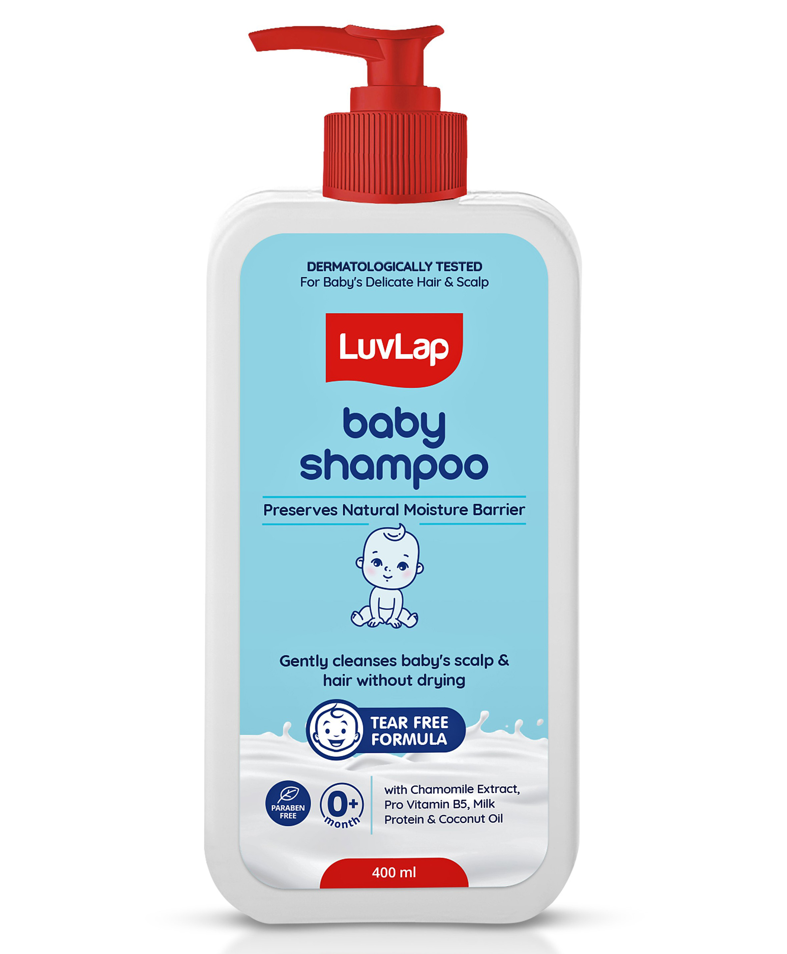 luvlap Luv Lap Milky Soft Baby Shampoo With Shea Butter Chamomile & Milk Protein - 400 ml-picture-30