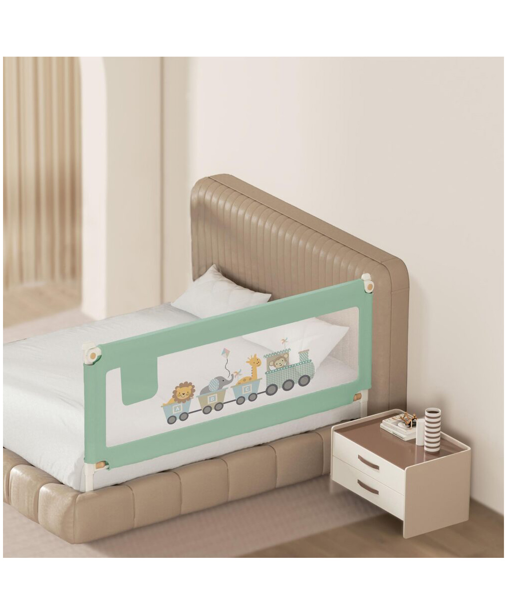 Kids Station Bed Rail (180 x 80 cm, 1 Side, Green, with Pocket) Patently Designed for Baby Safety-picture-24