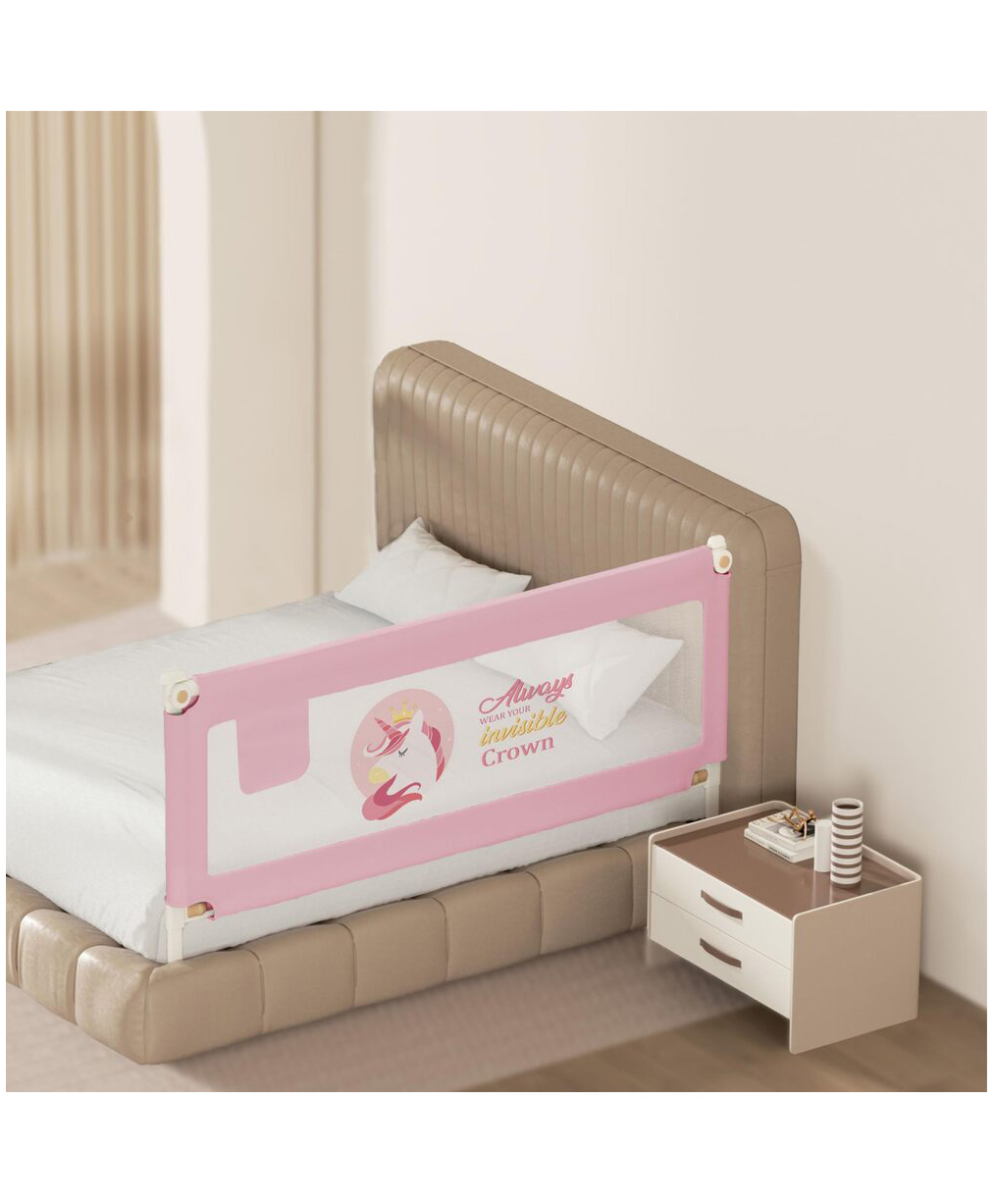 Kids Station Adjustable Bed Safety Rail 1 Side, Pink (192 x 80 cm) Foldable Guard Rail with Storage Pocket for Toddlers, Innovative Patent Design for King Size Bed (6.3ft)-picture-19