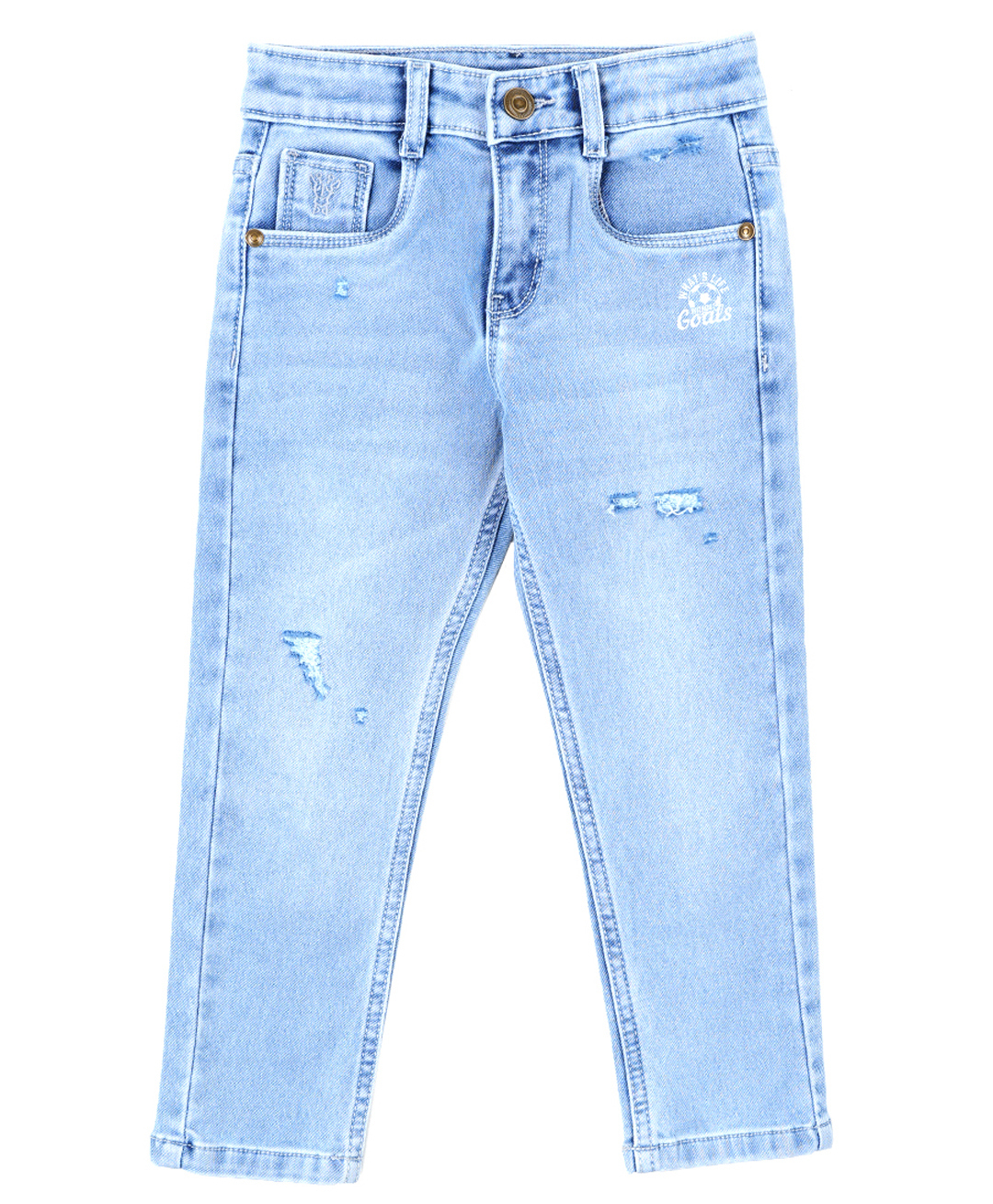 Under Fourteen Only Mild Washed & Distressed Jeans - Light Blue-picture-19