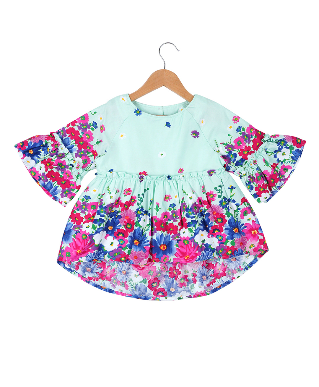 Under Fourteen Only Half Bell Sleeeves Floral Printed Top - Off White-picture-20