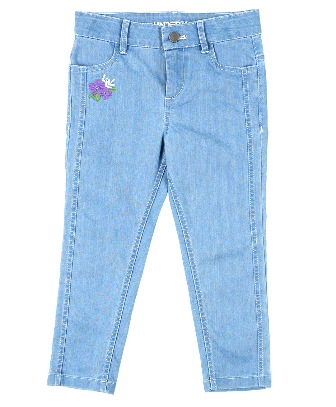 Under Fourteen Only Mild Washed & Floral Embroidered Jeans - Light Blue-picture-28
