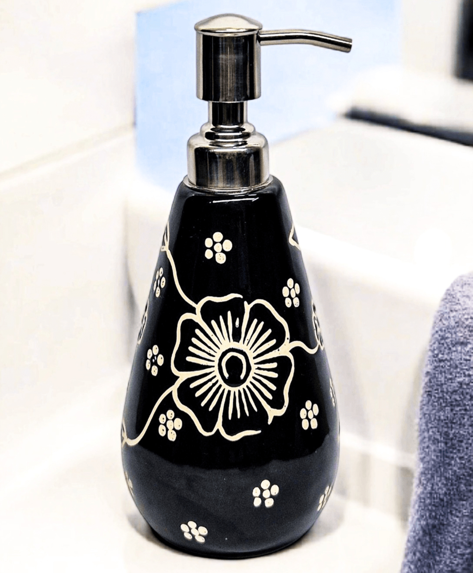 VOIDROP 250ml Dispenser Bottle Black Ceramic Liquid Dispenser for Kitchen, Wash-Basin, and Bathroom Ideal for Shampoo, Hand Wash, Sanitizer, Lotion, and More-picture-21