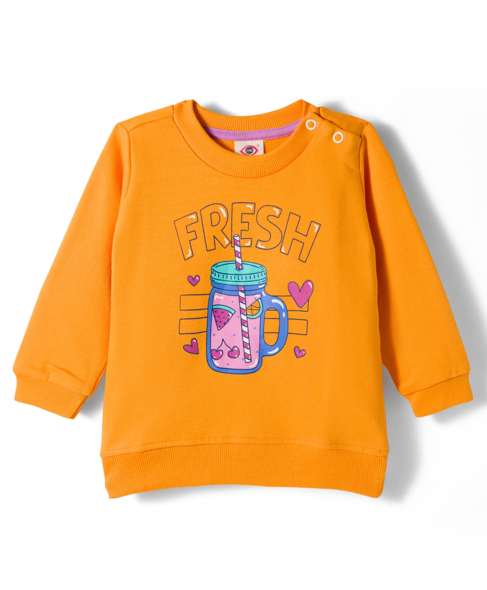Zero Looper Knit Full Sleeves Sweatshirt with Fresh Fruit Juice Print - Golden-picture-26