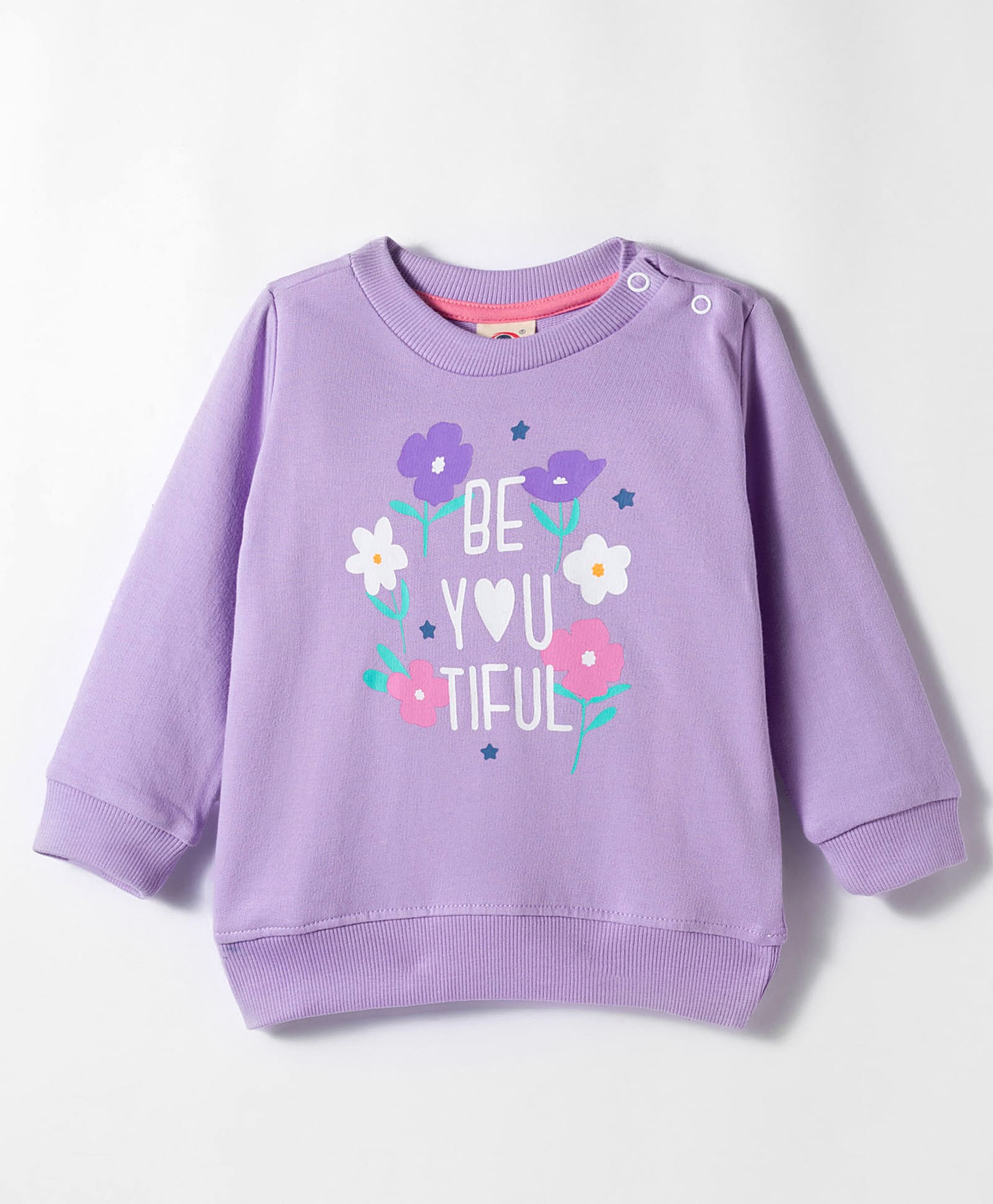 Zero Looper Knit Full Sleeves Sweatshirt with Be-You-Tifle Floral Print - Lilac-picture-28